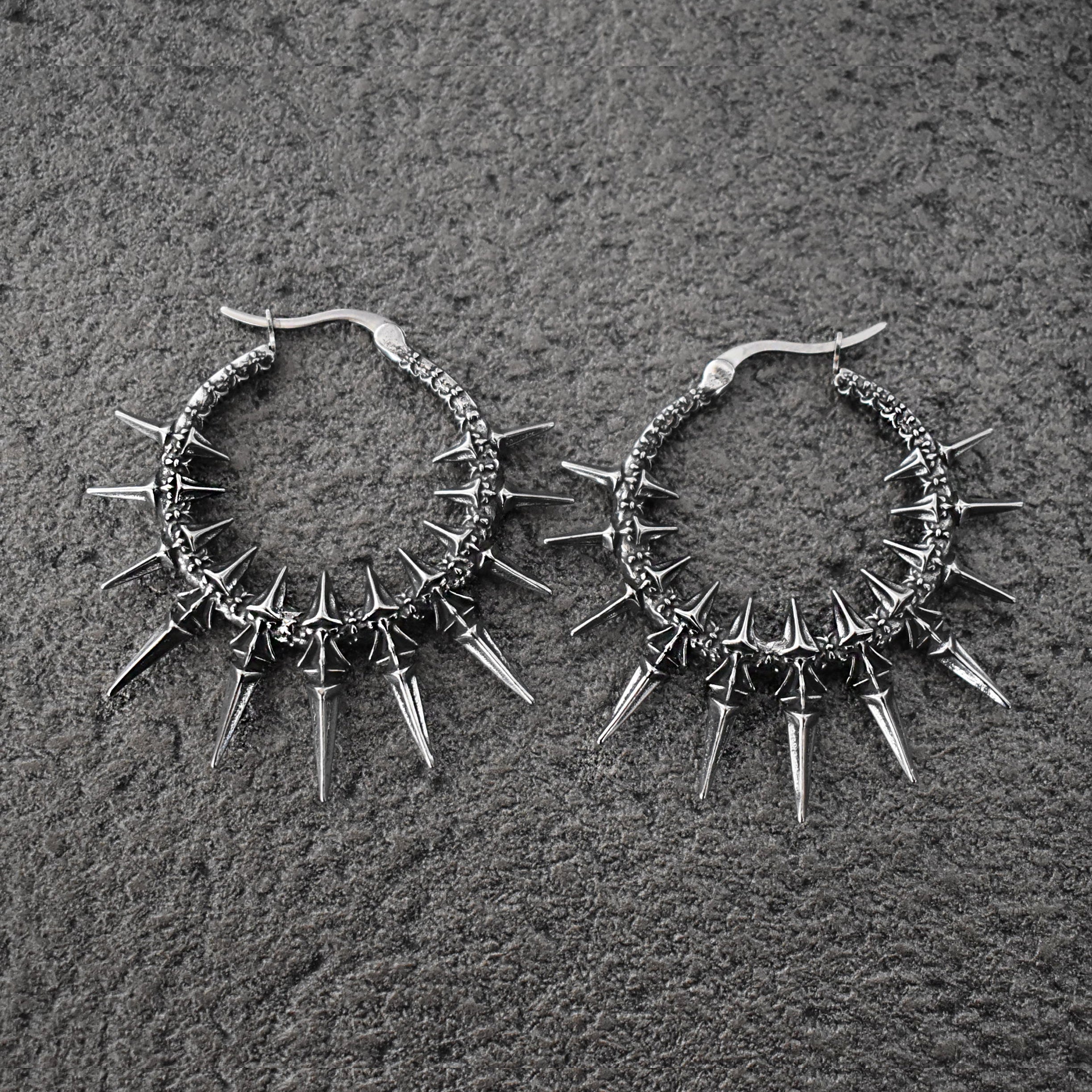 SPEAR SPIKES HOOP EARRINGS