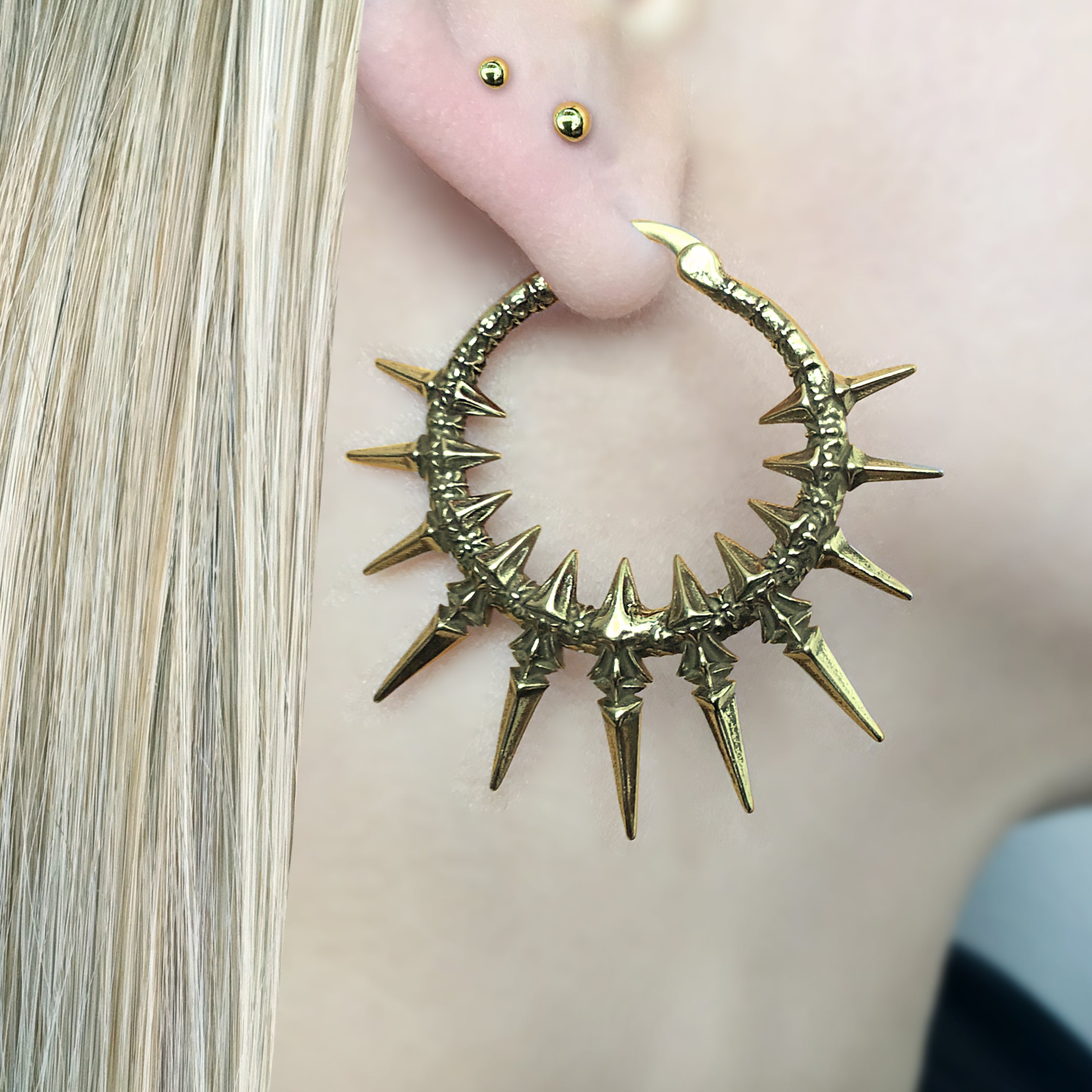 SPEAR SPIKES HOOP EARRINGS