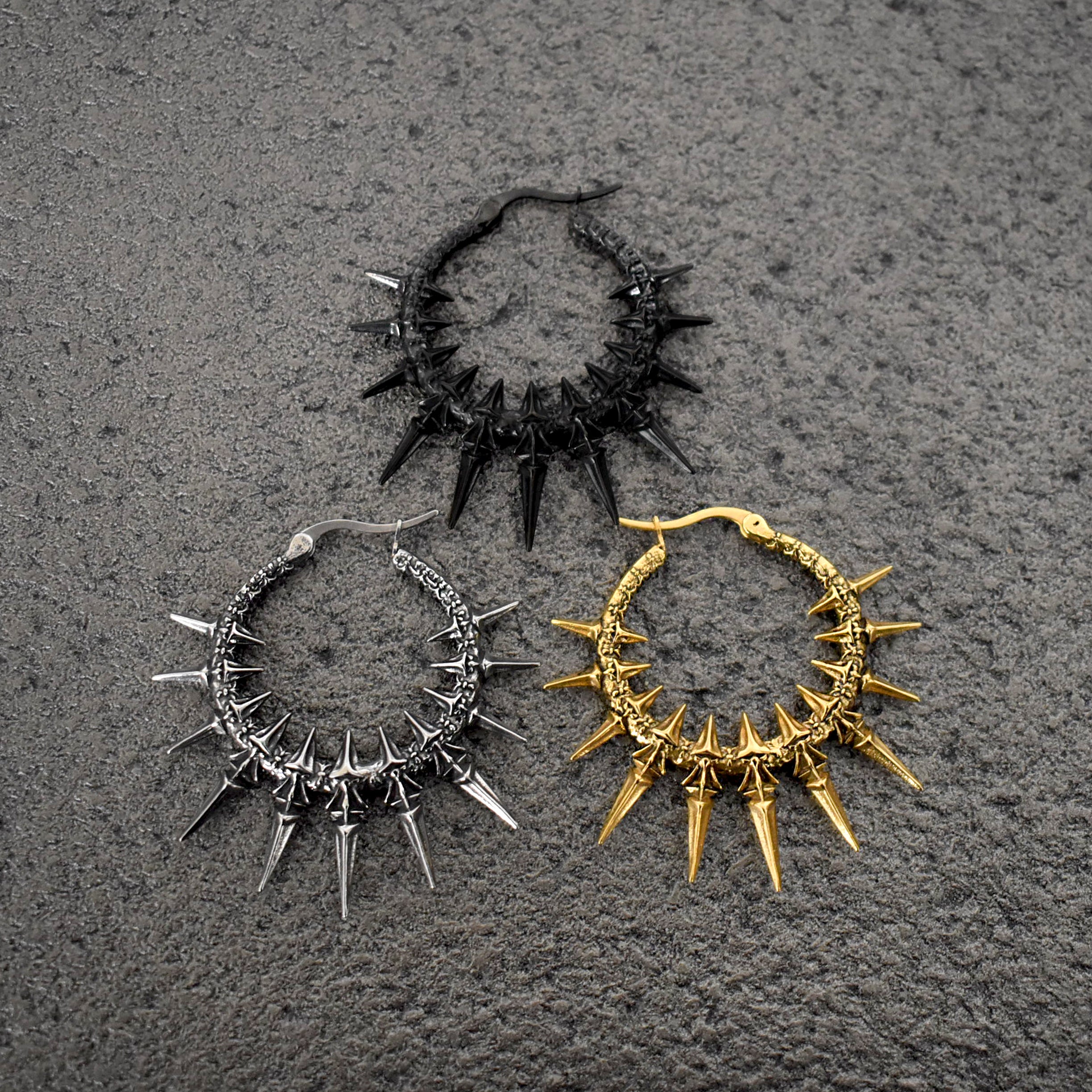 SPEAR SPIKES HOOP EARRINGS