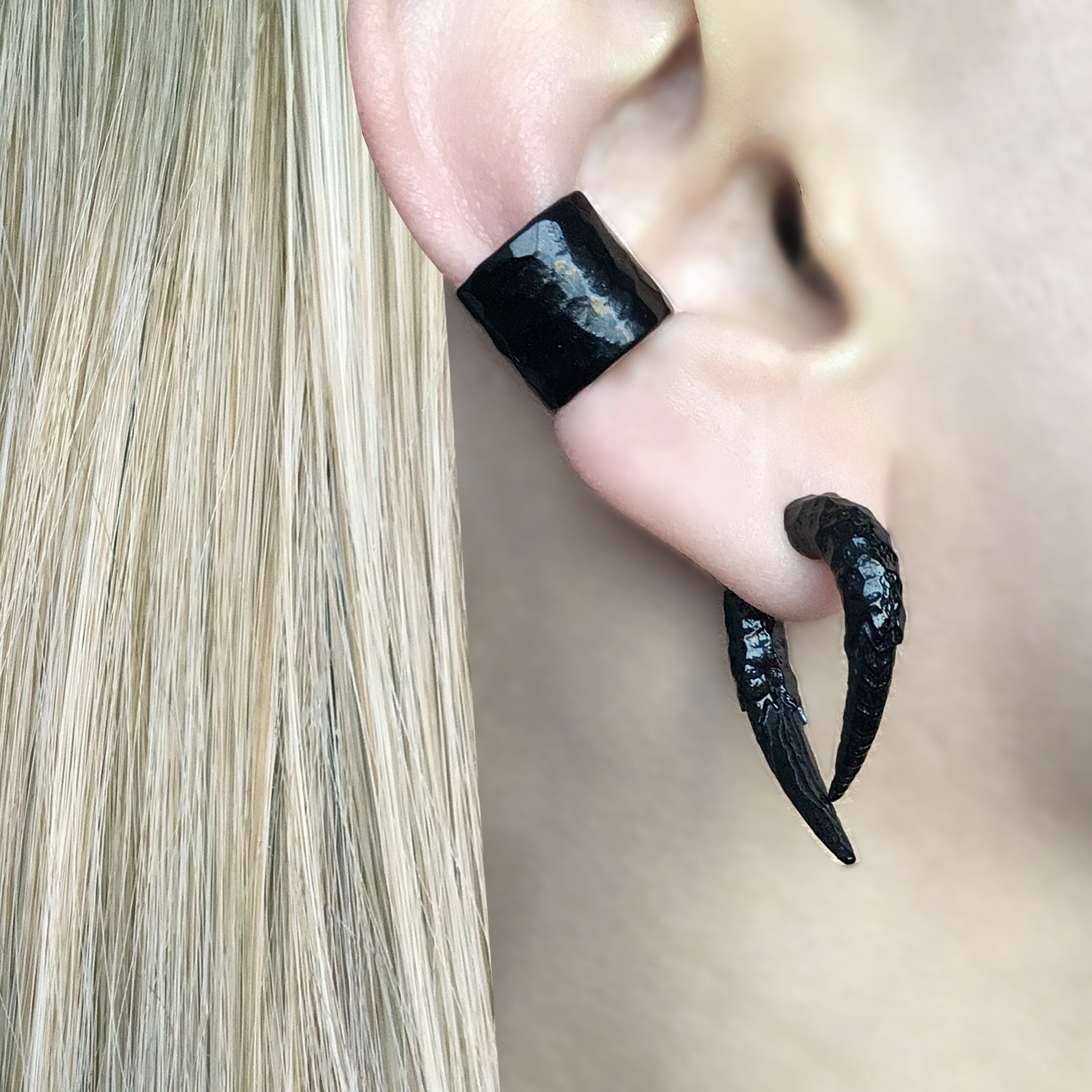 WIDE HAMMERED EAR CUFF