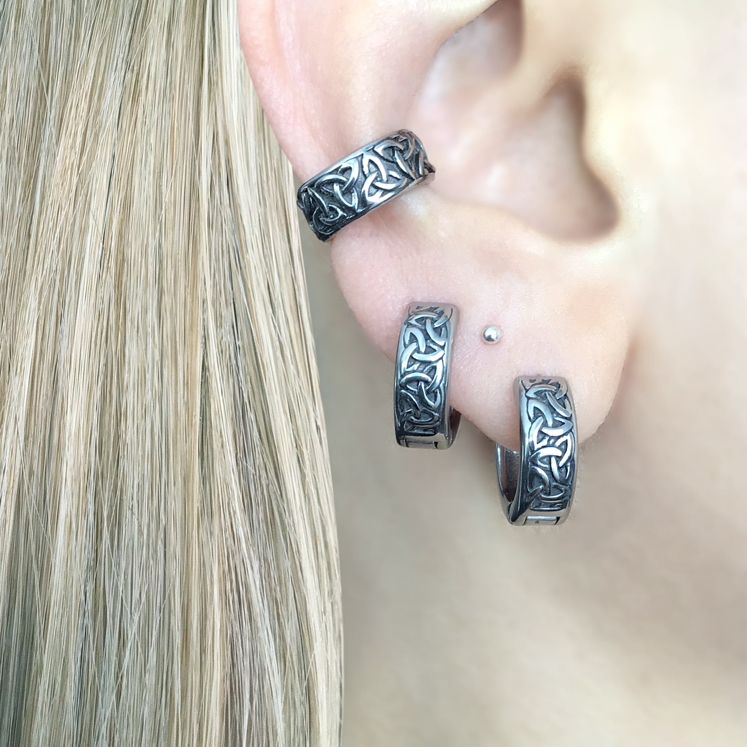 CELTIC BRAID HOOP EARRINGS