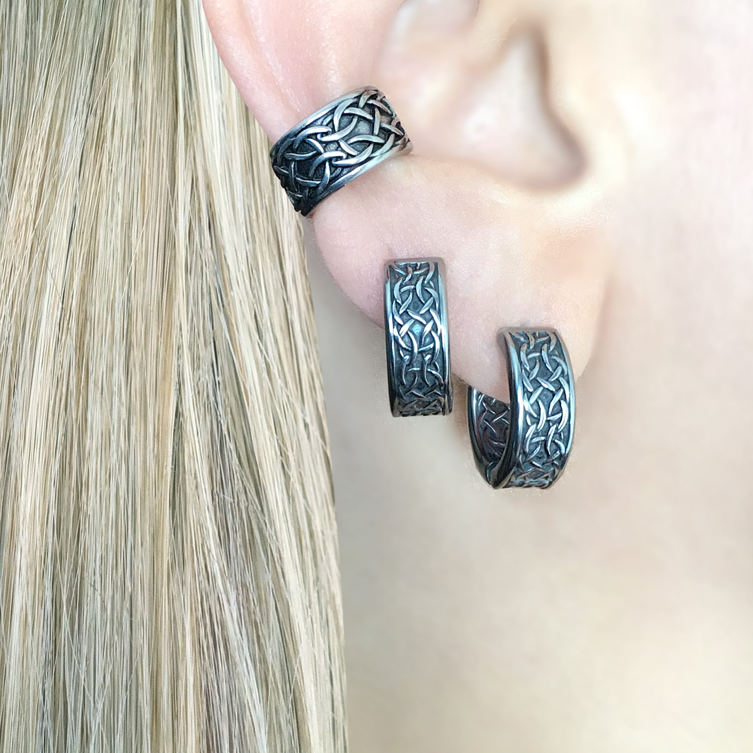CELTIC BRAID HOOP EARRINGS