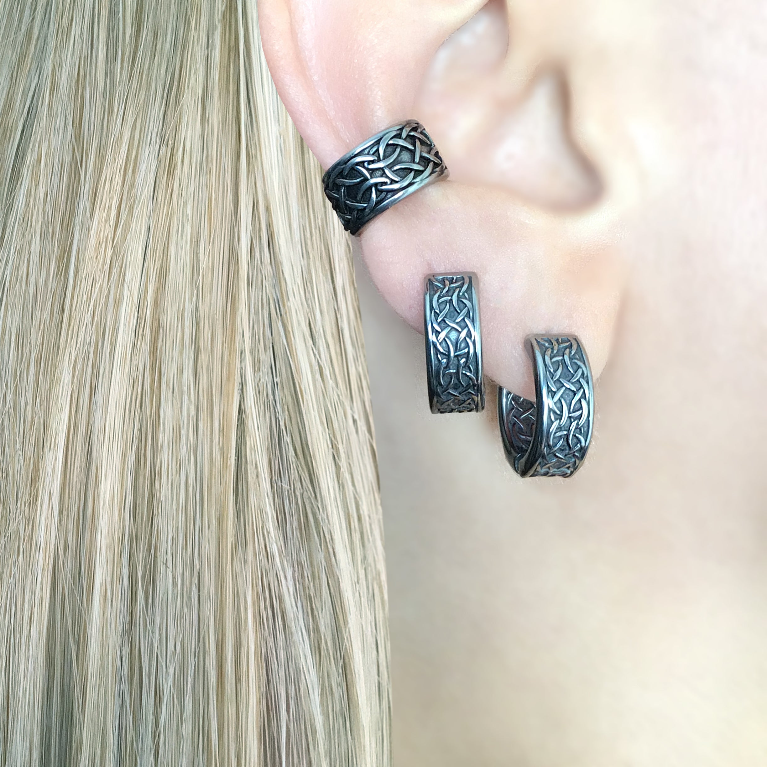 CELTIC BRAID HOOP EARRINGS