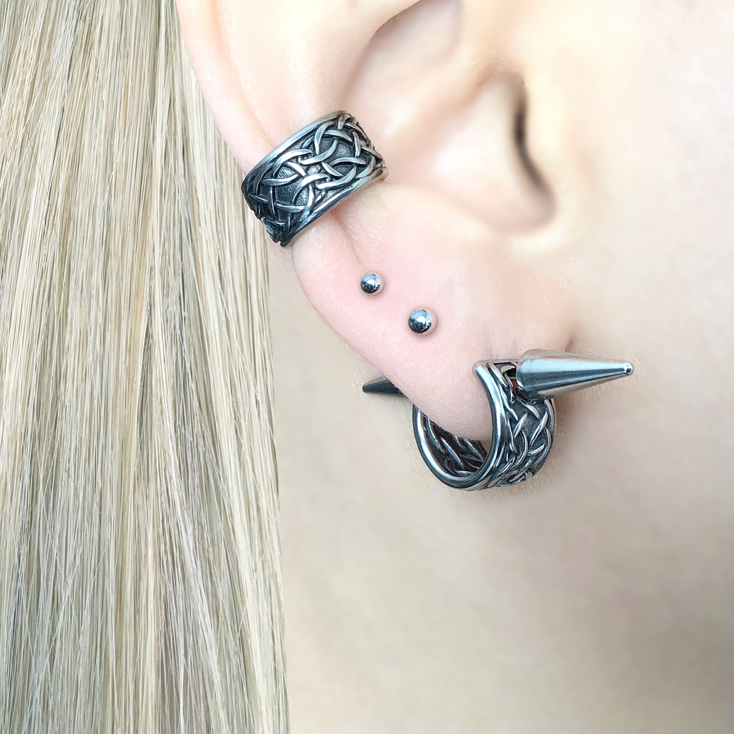CELTIC HOOP EARRINGS WITH SPIKES