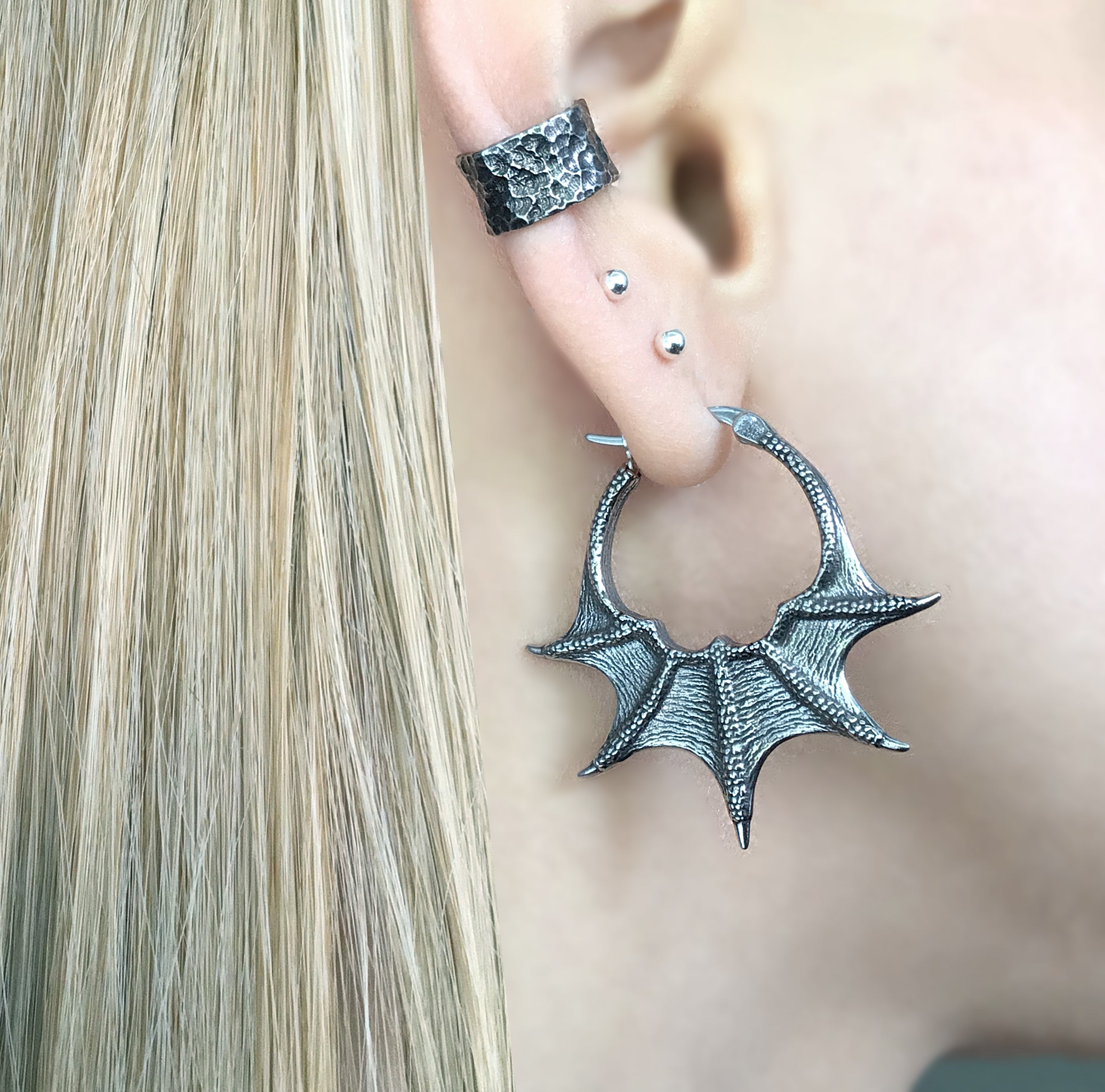 DRAGON WING HOOP EARRINGS