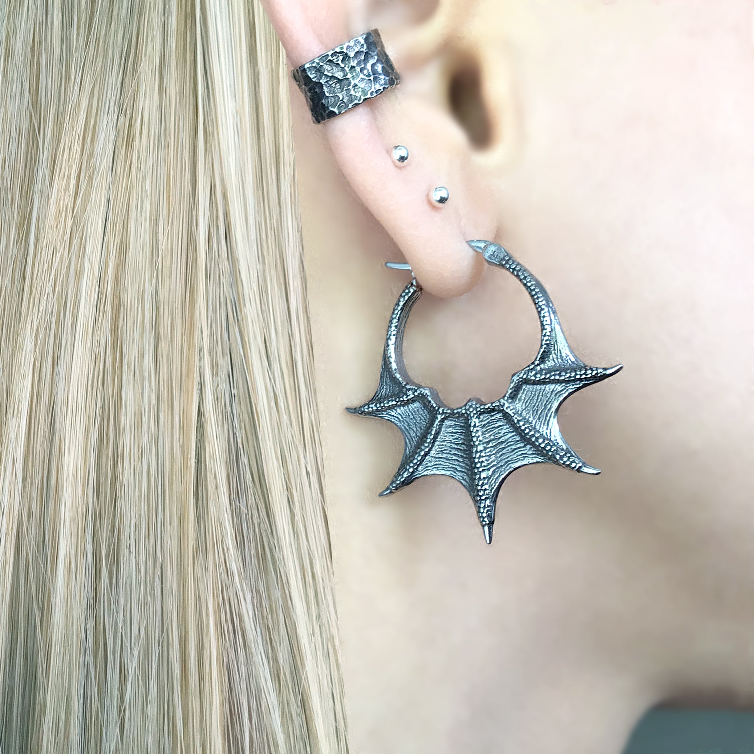 DRAGON WING HOOP EARRINGS