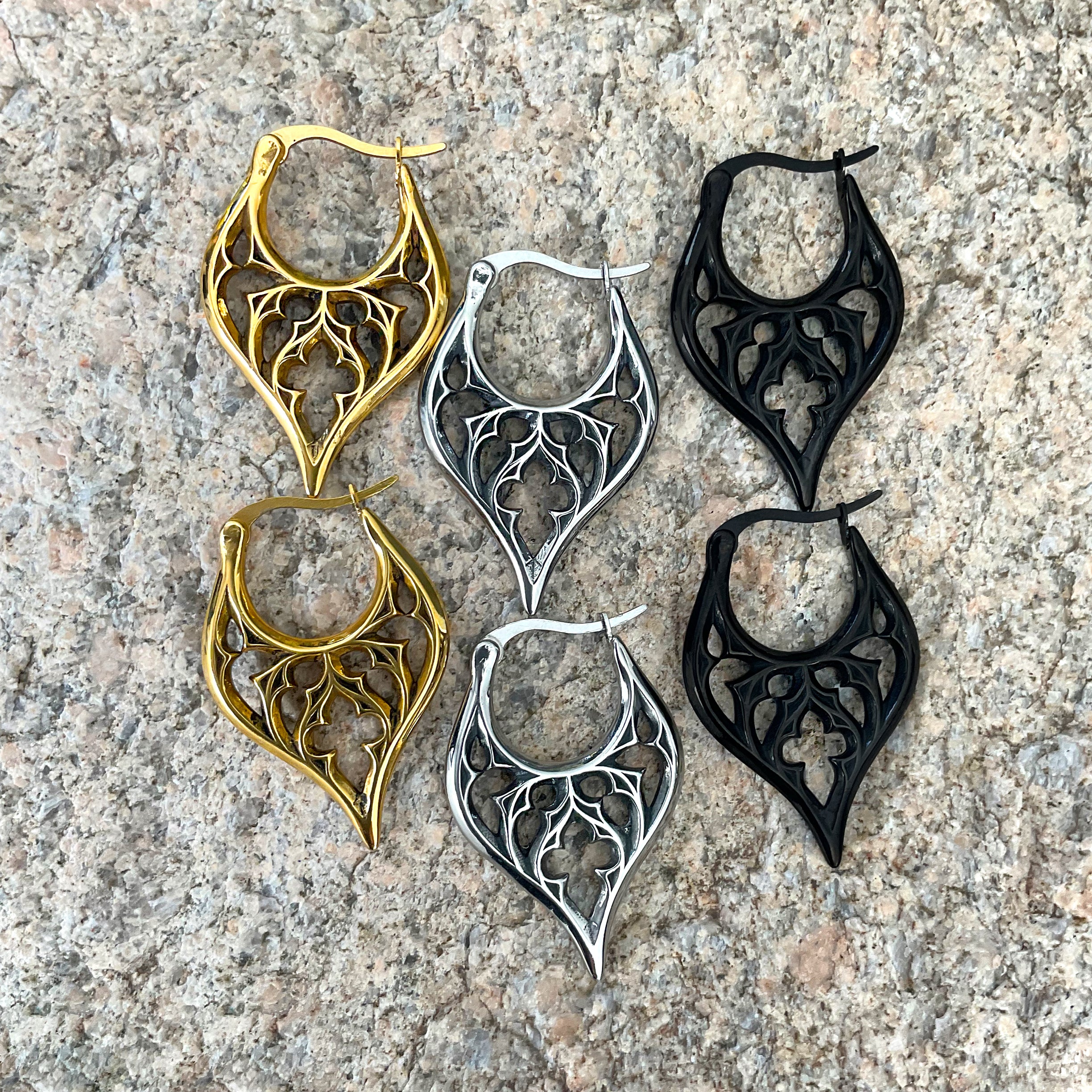 GOTHIC HOOP EARRINGS