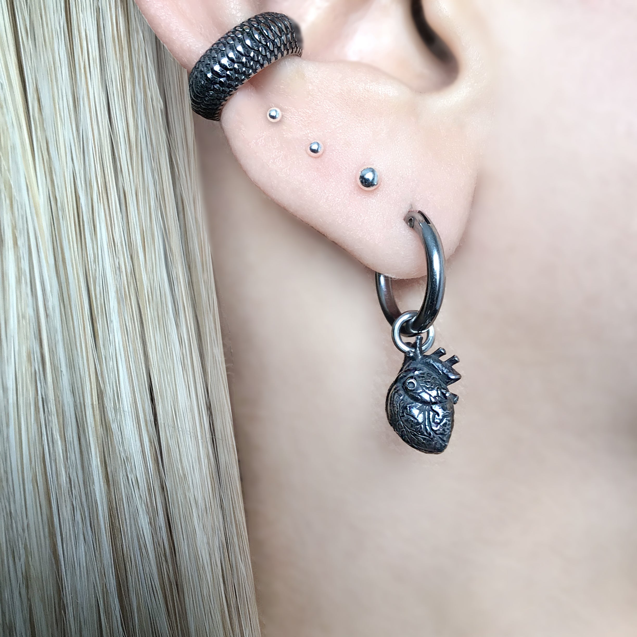 HEART HOOP EARRINGS