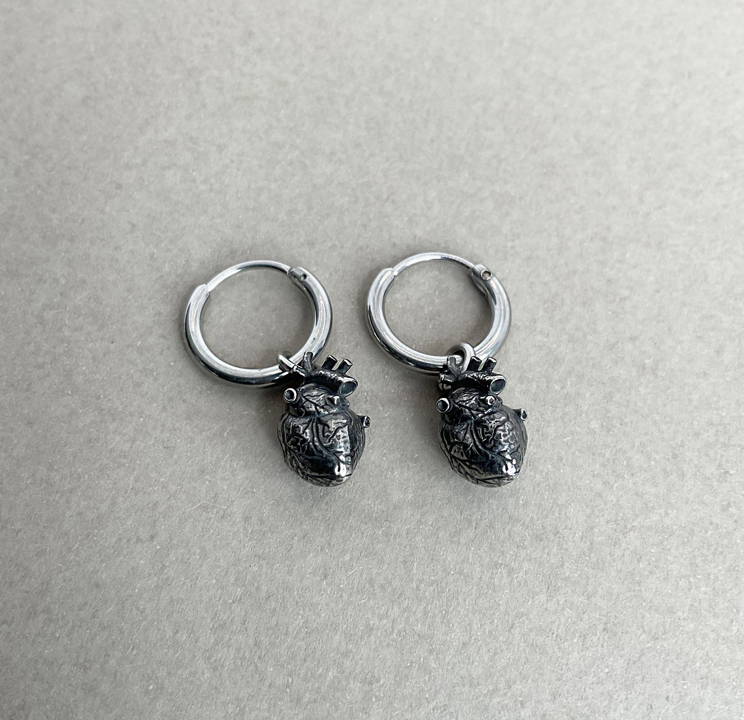 HEART HOOP EARRINGS