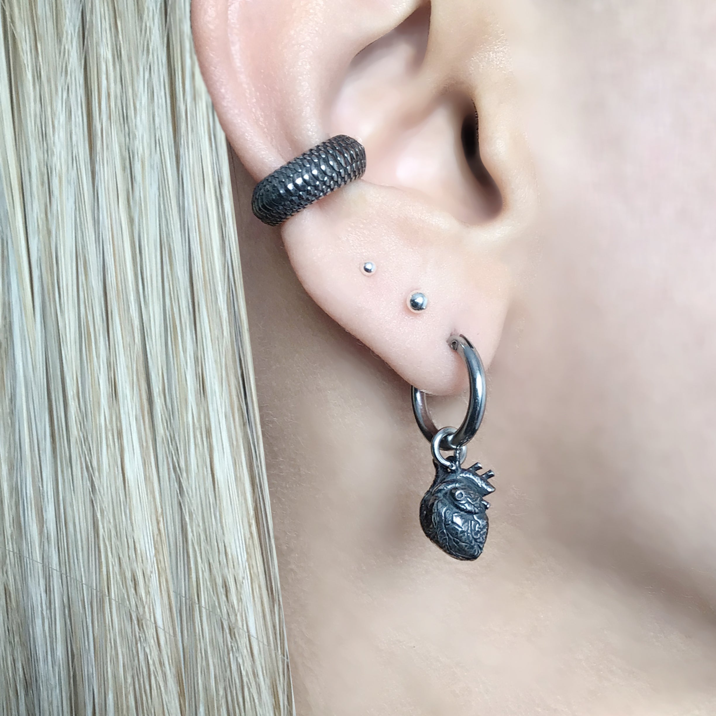 HEART HOOP EARRINGS