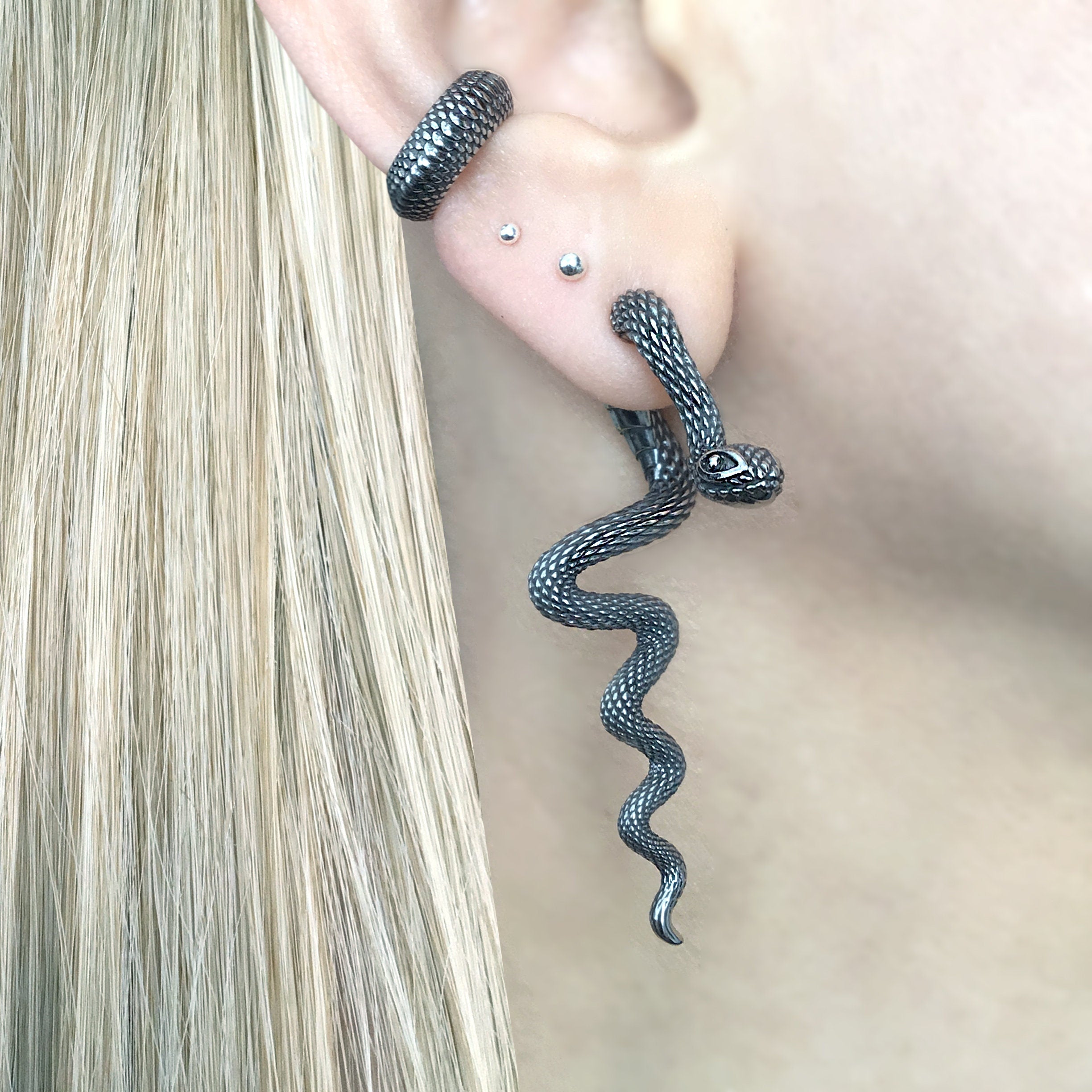 LONG SNAKE EARRINGS