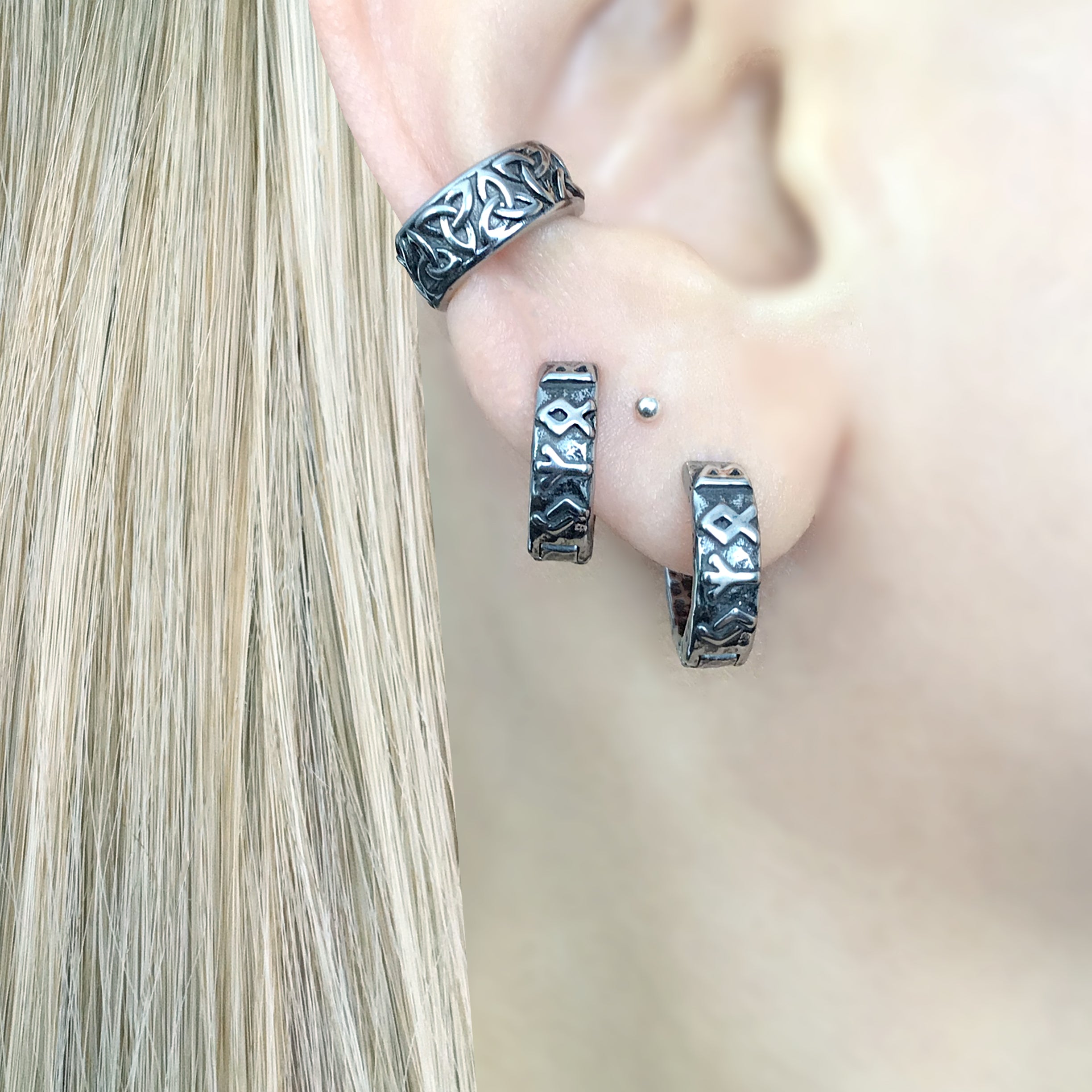 RUNE HOOP EARRINGS