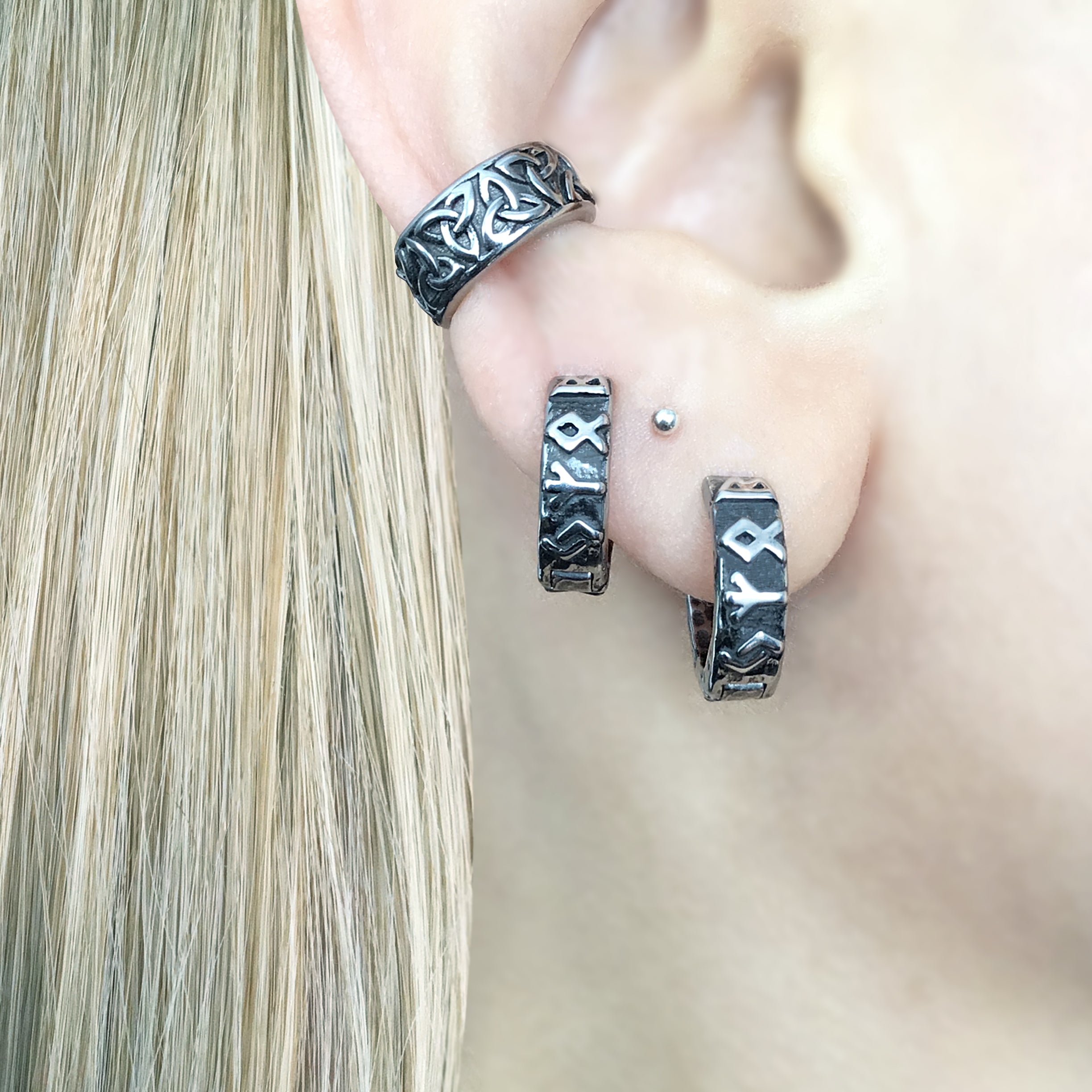 RUNE HOOP EARRINGS