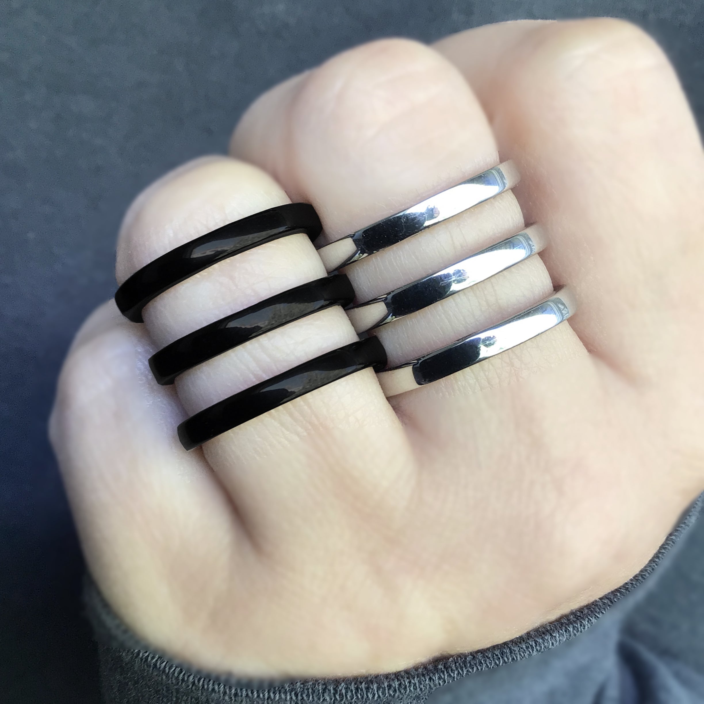 TRIPLE LINES WIDE RING