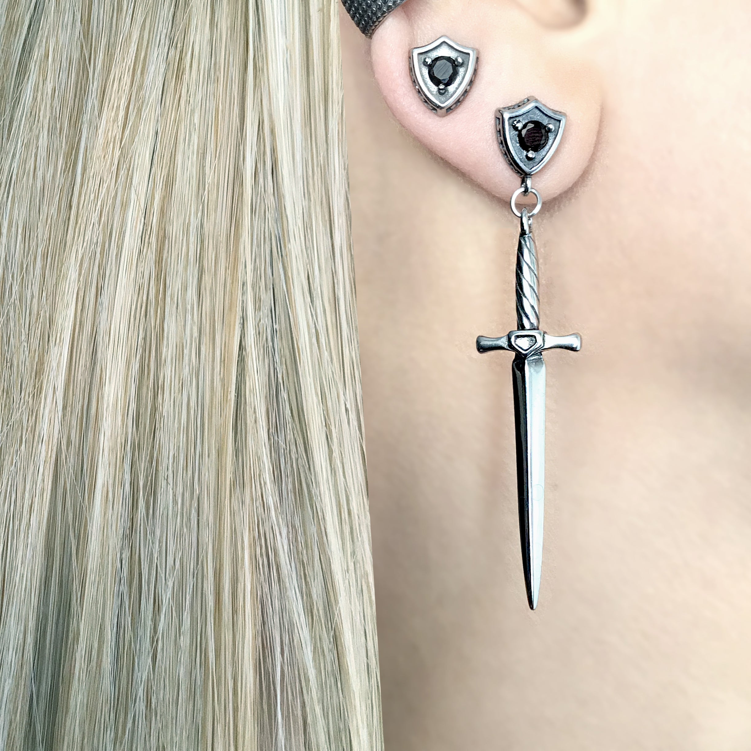 SWORD AND SHIELD EARRINGS