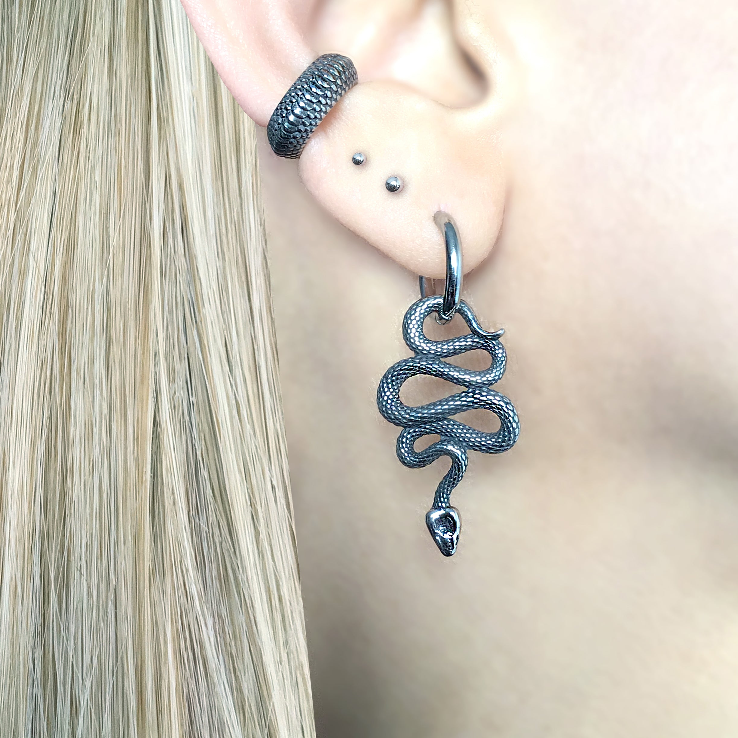 SNAKE HOOP EARRINGS