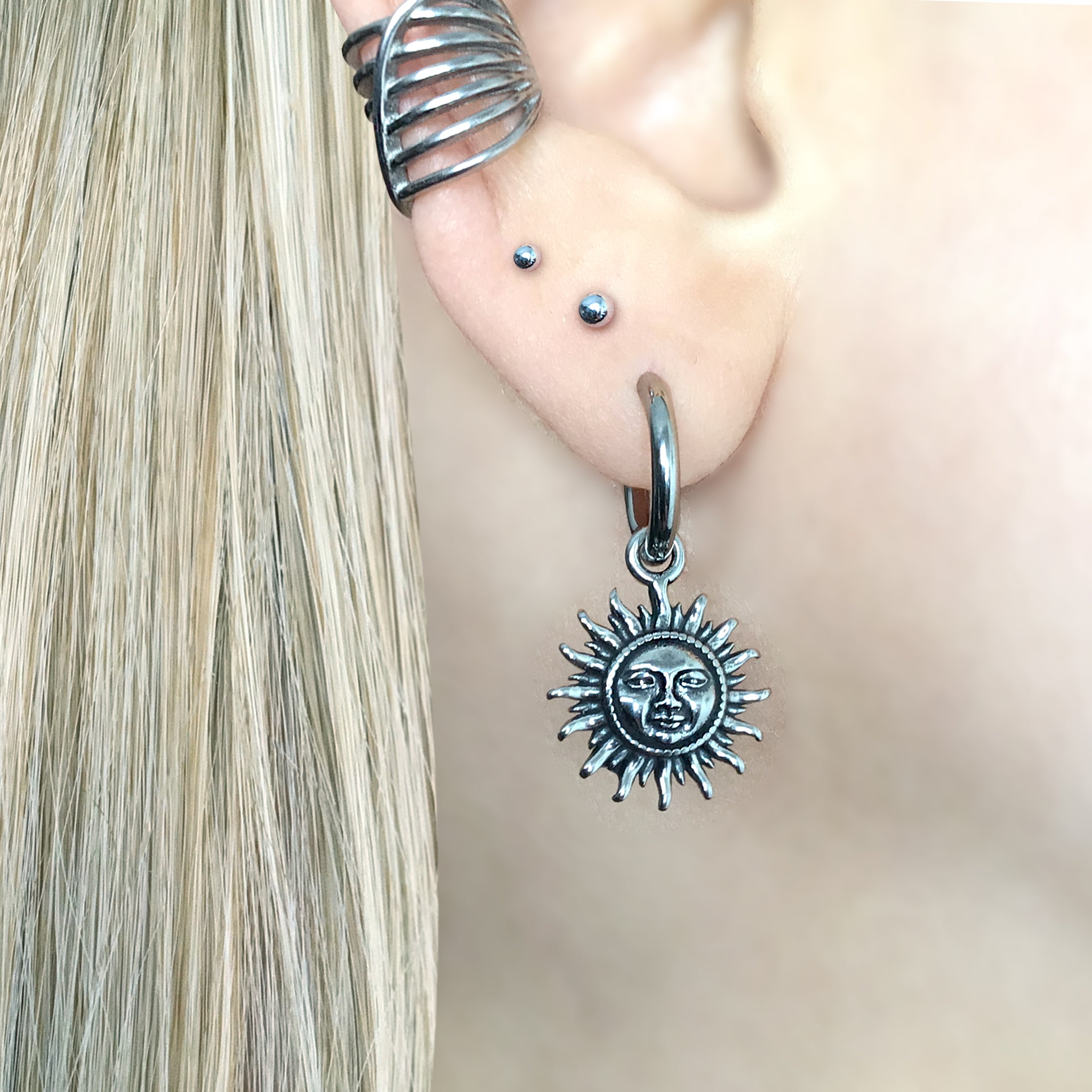 SUN HOOP EARRINGS