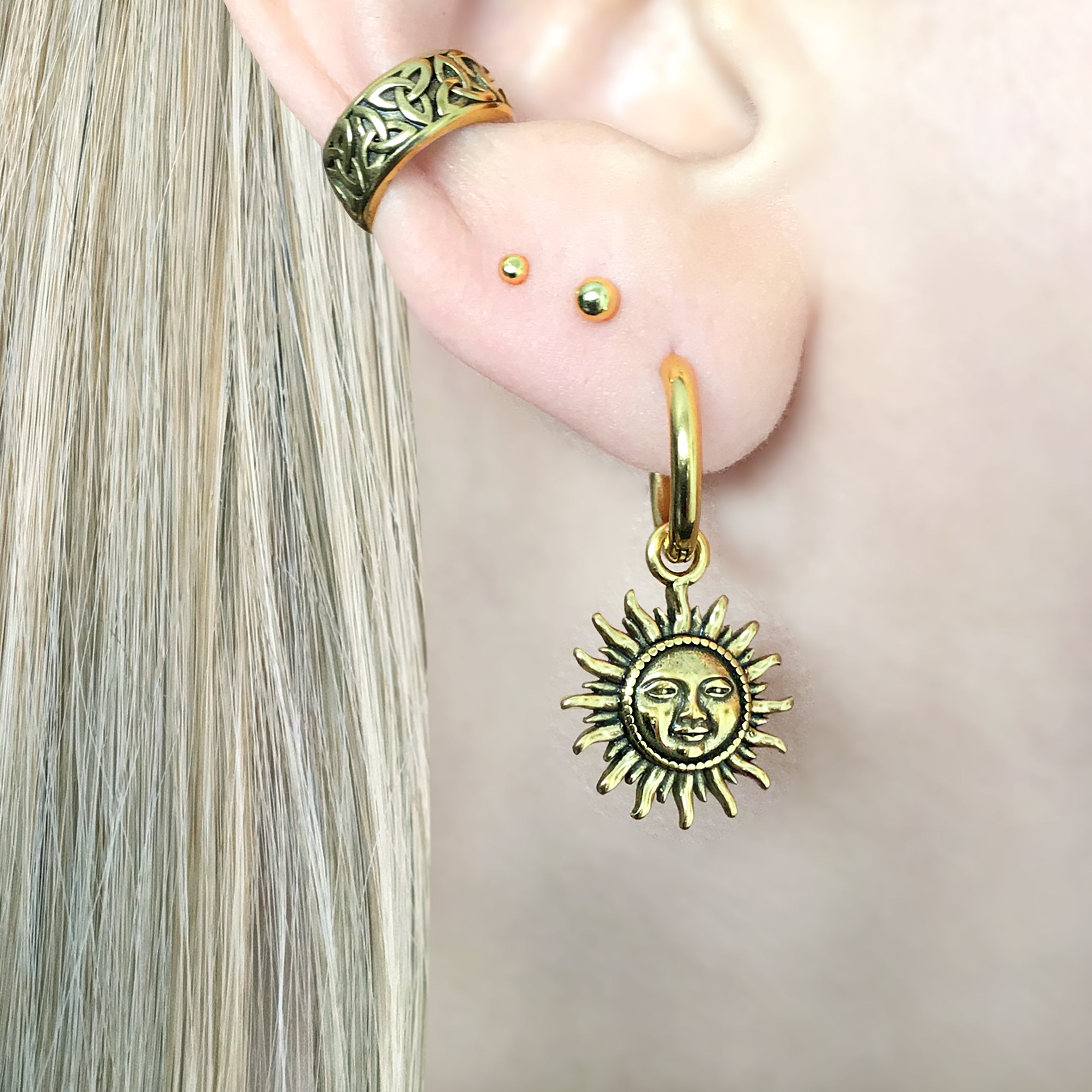 SUN HOOP EARRINGS