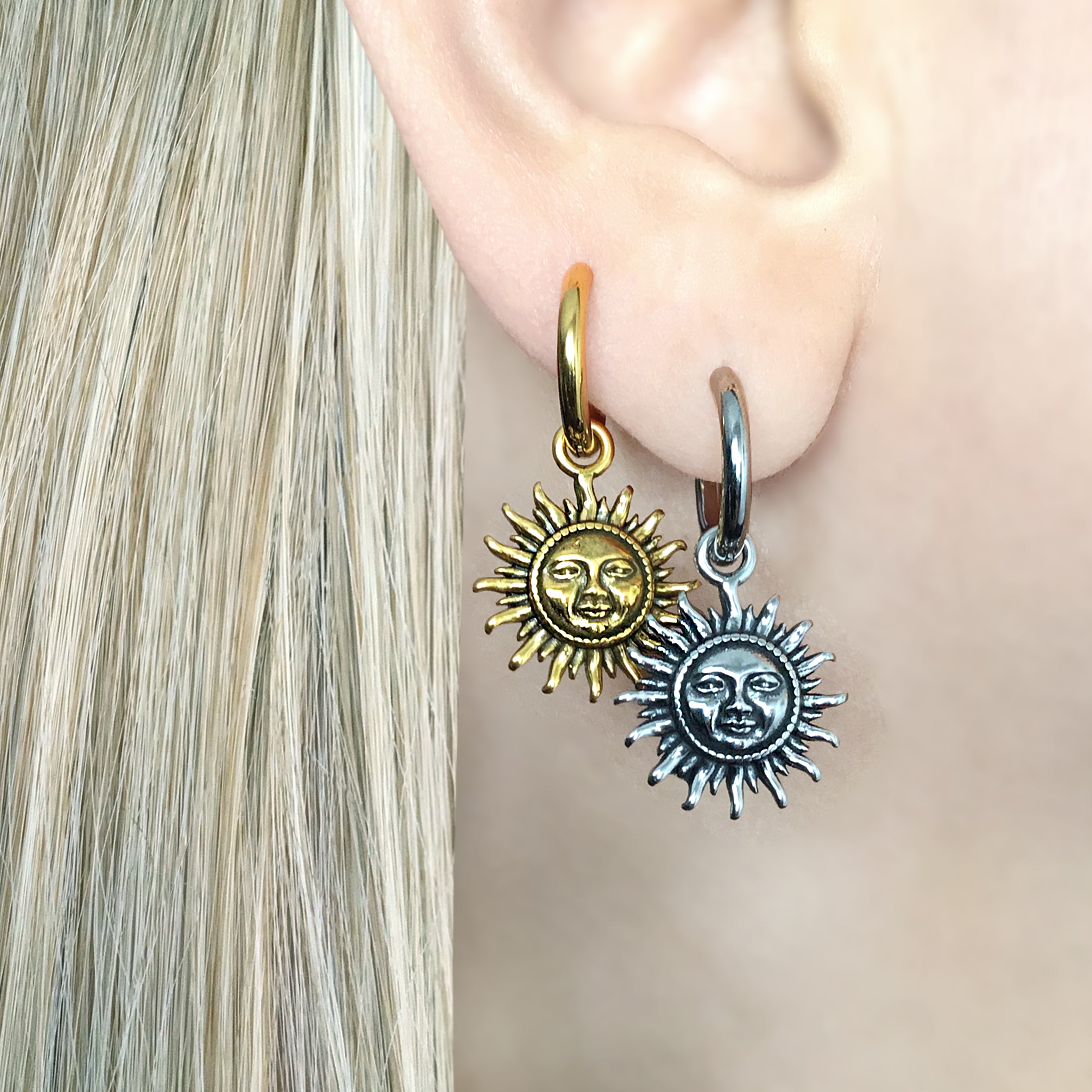 SUN HOOP EARRINGS