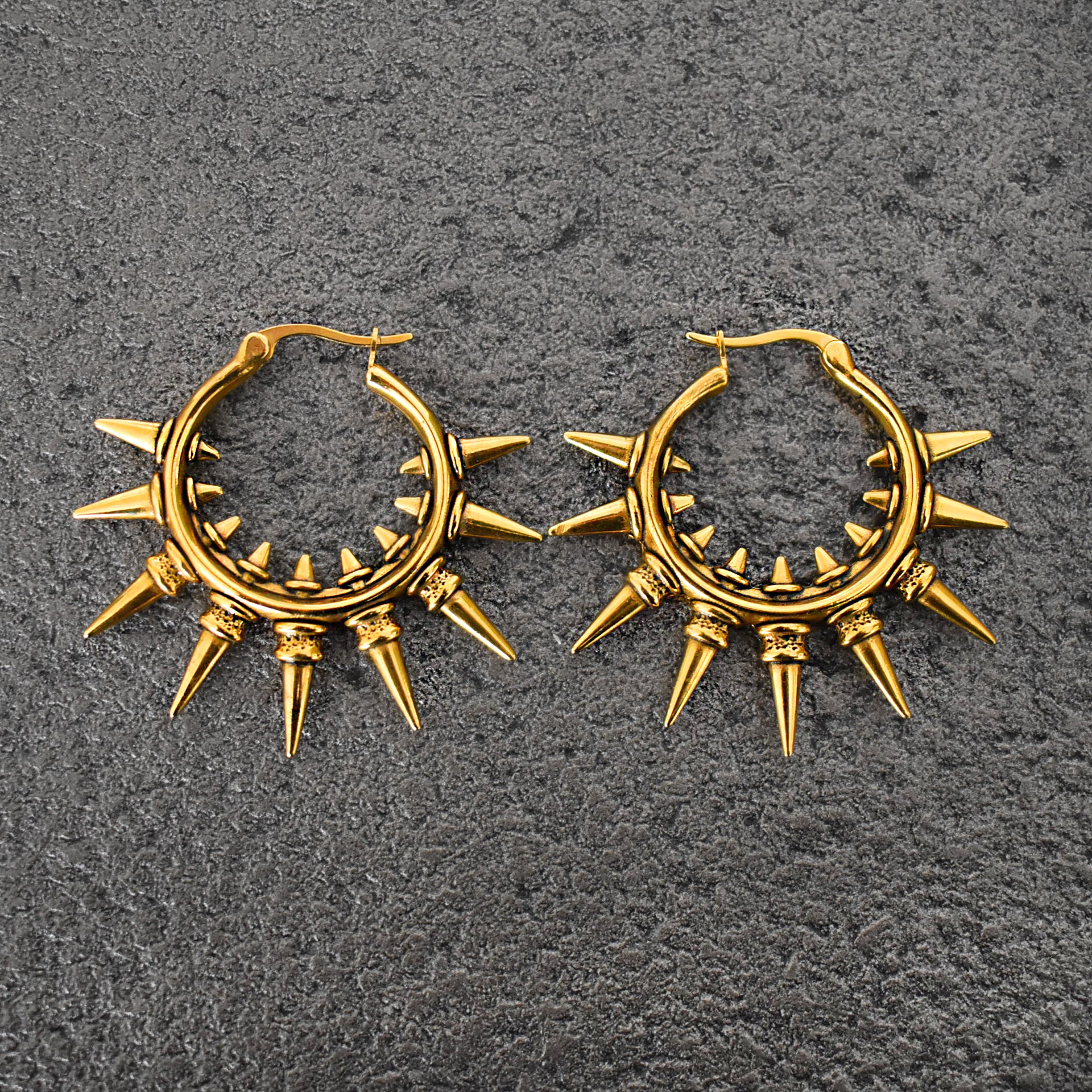 TRIBAL SPIKES HOOP EARRINGS