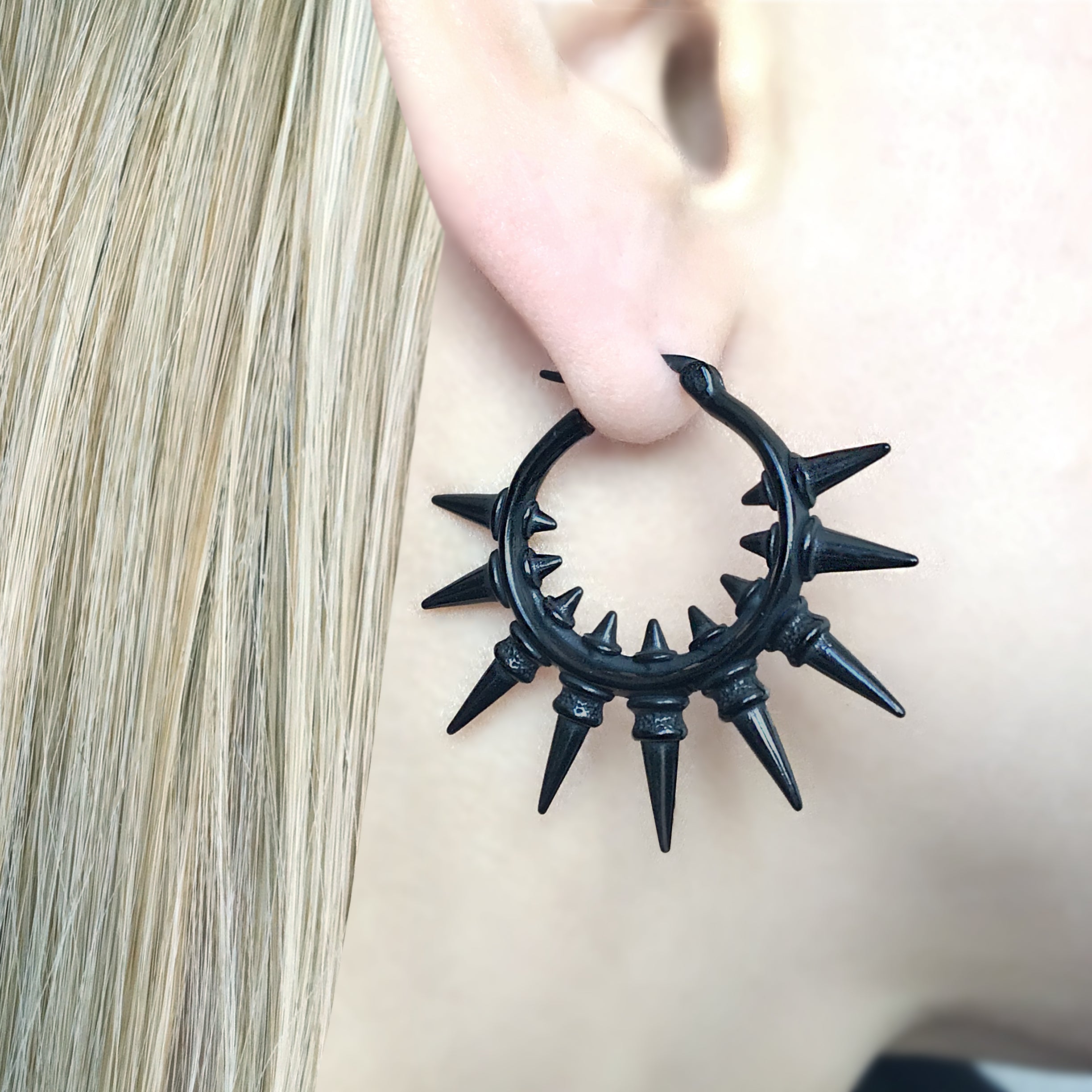 TRIBAL SPIKES HOOP EARRINGS