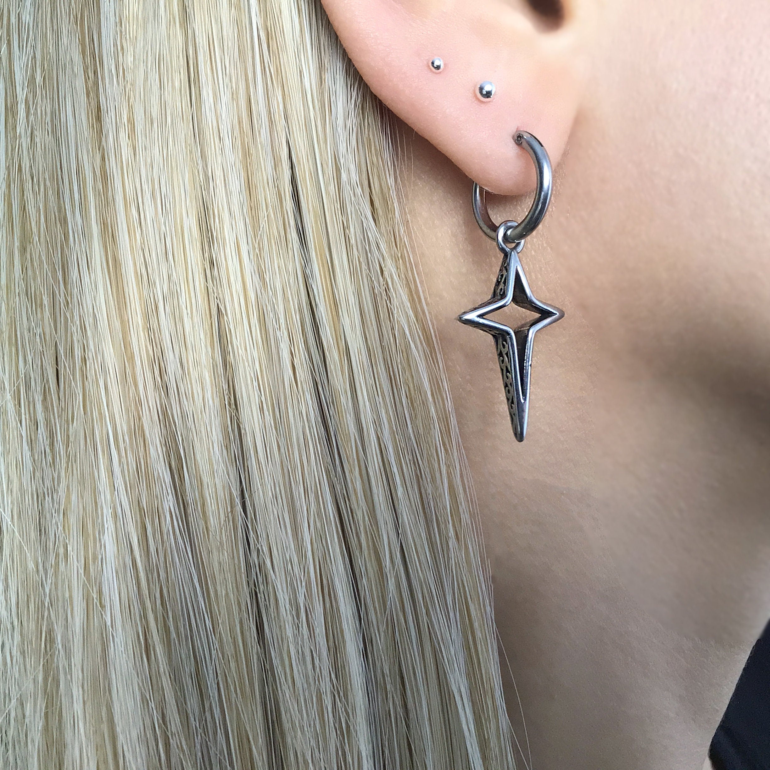 STAR HOOP EARRINGS WITH CELTIC DESIGN
