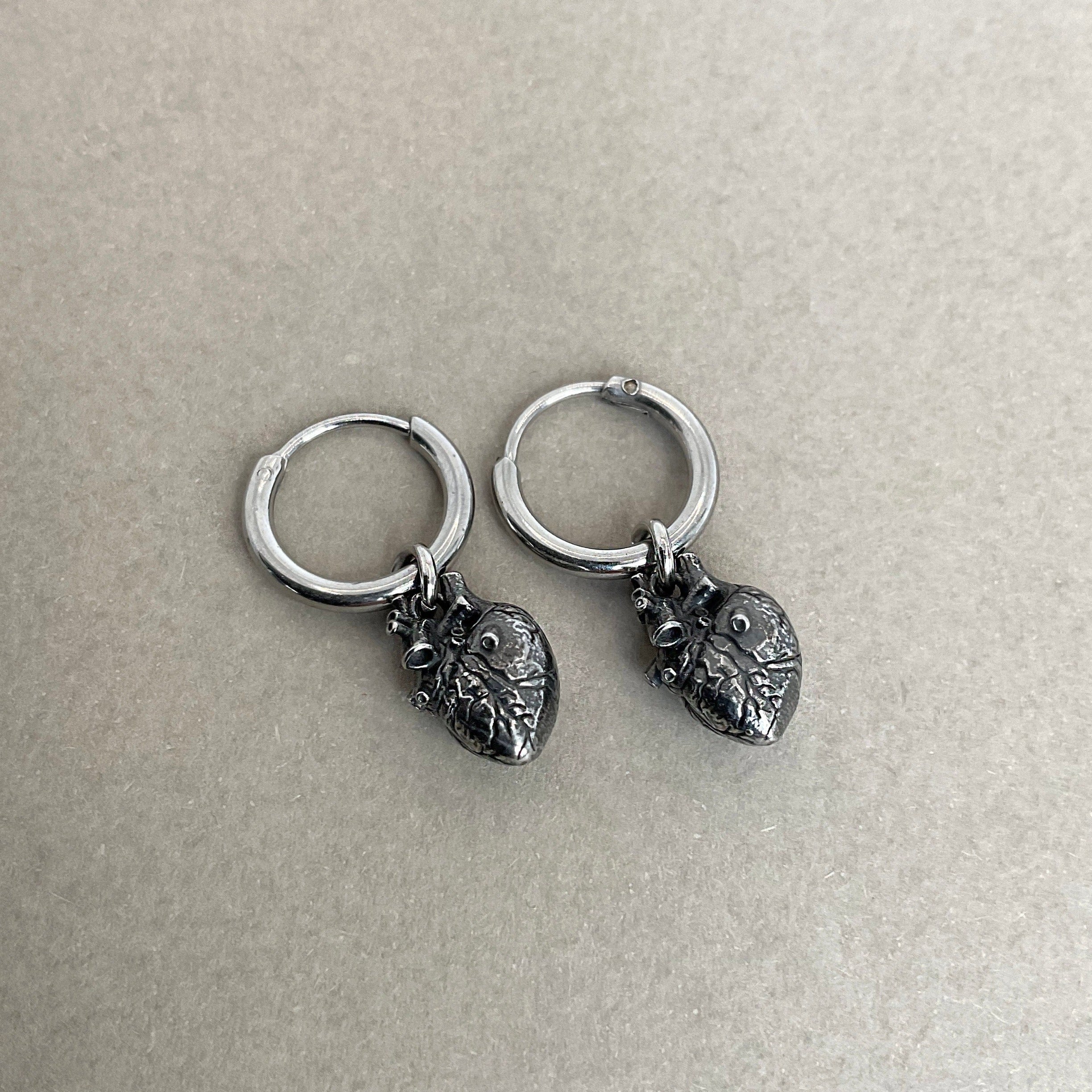 HEART HOOP EARRINGS