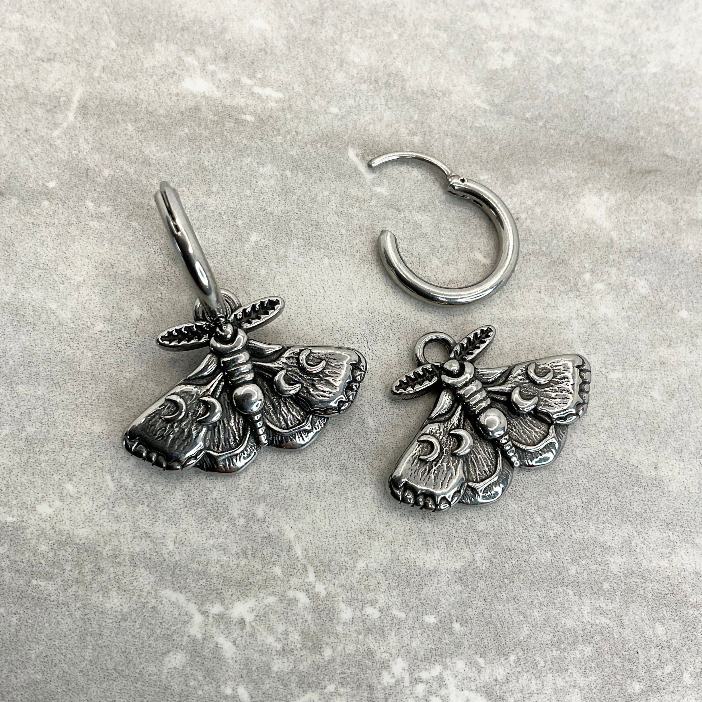 MOTH MOON PHASE EARRINGS