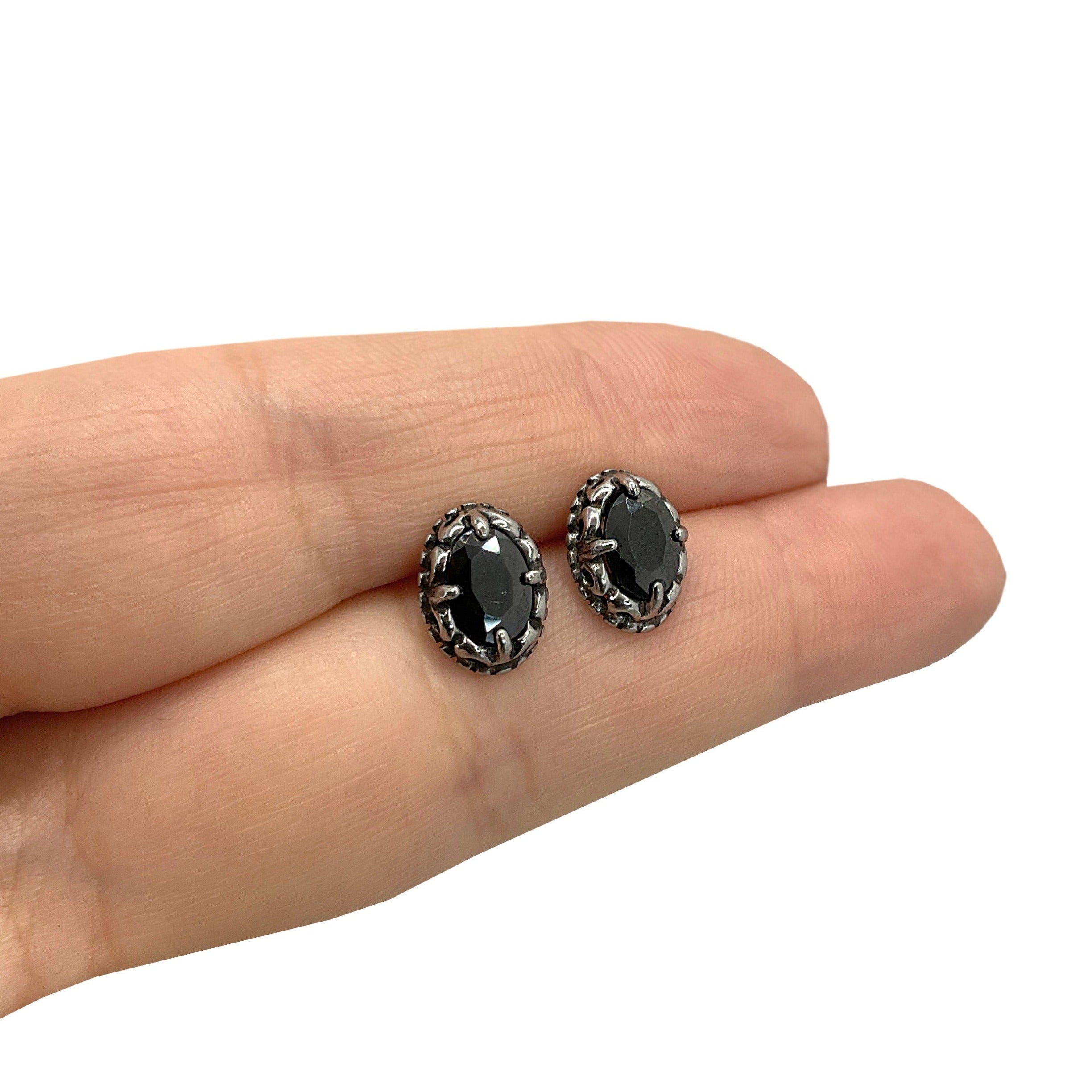 GOTHIC BLACK CZ STUDS