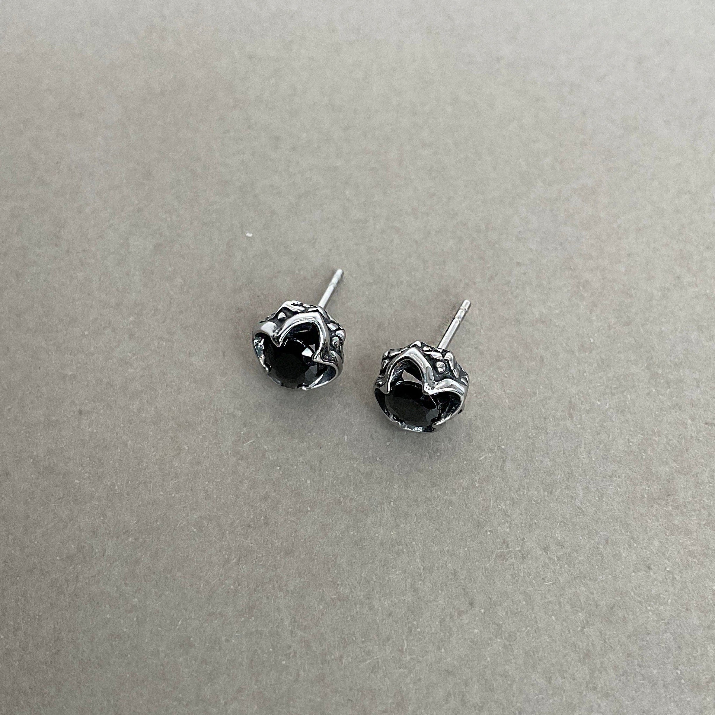 GOTHIC CZ STUDS EARRINGS