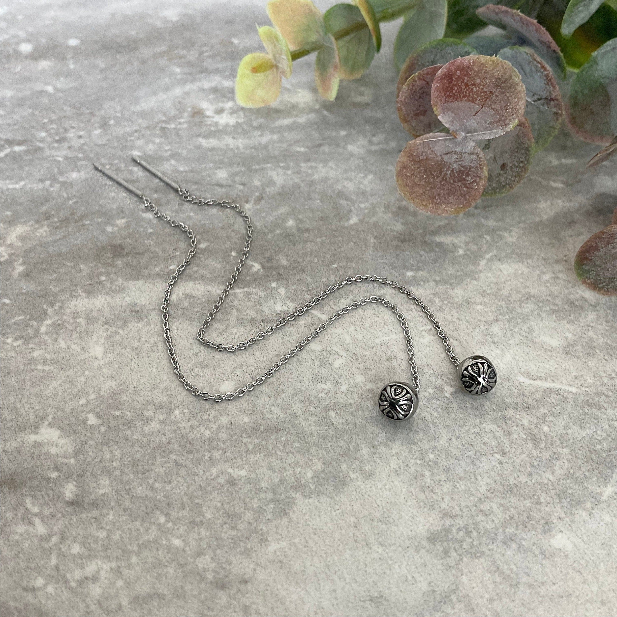 THREADER BALL EARRINGS