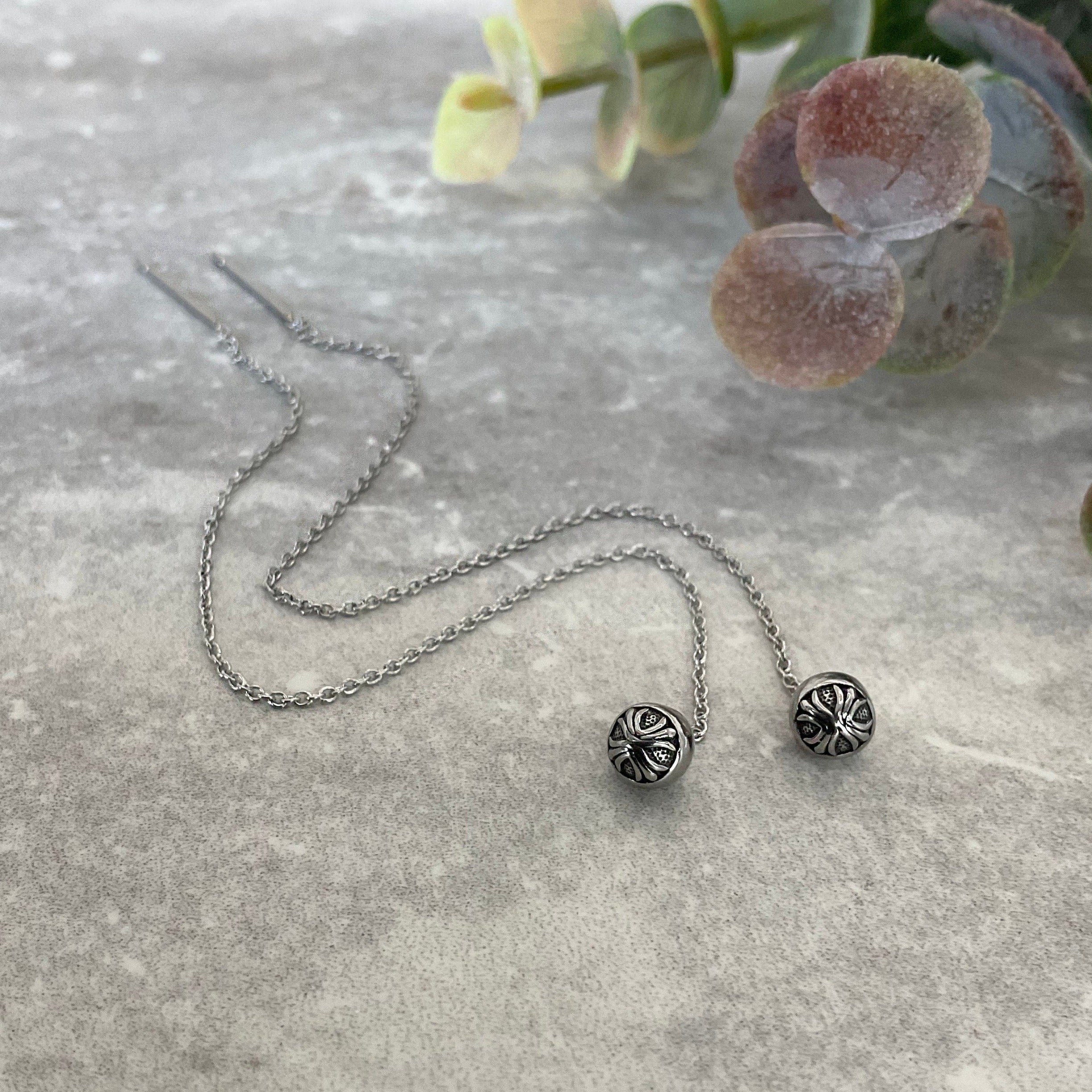 THREADER BALL EARRINGS