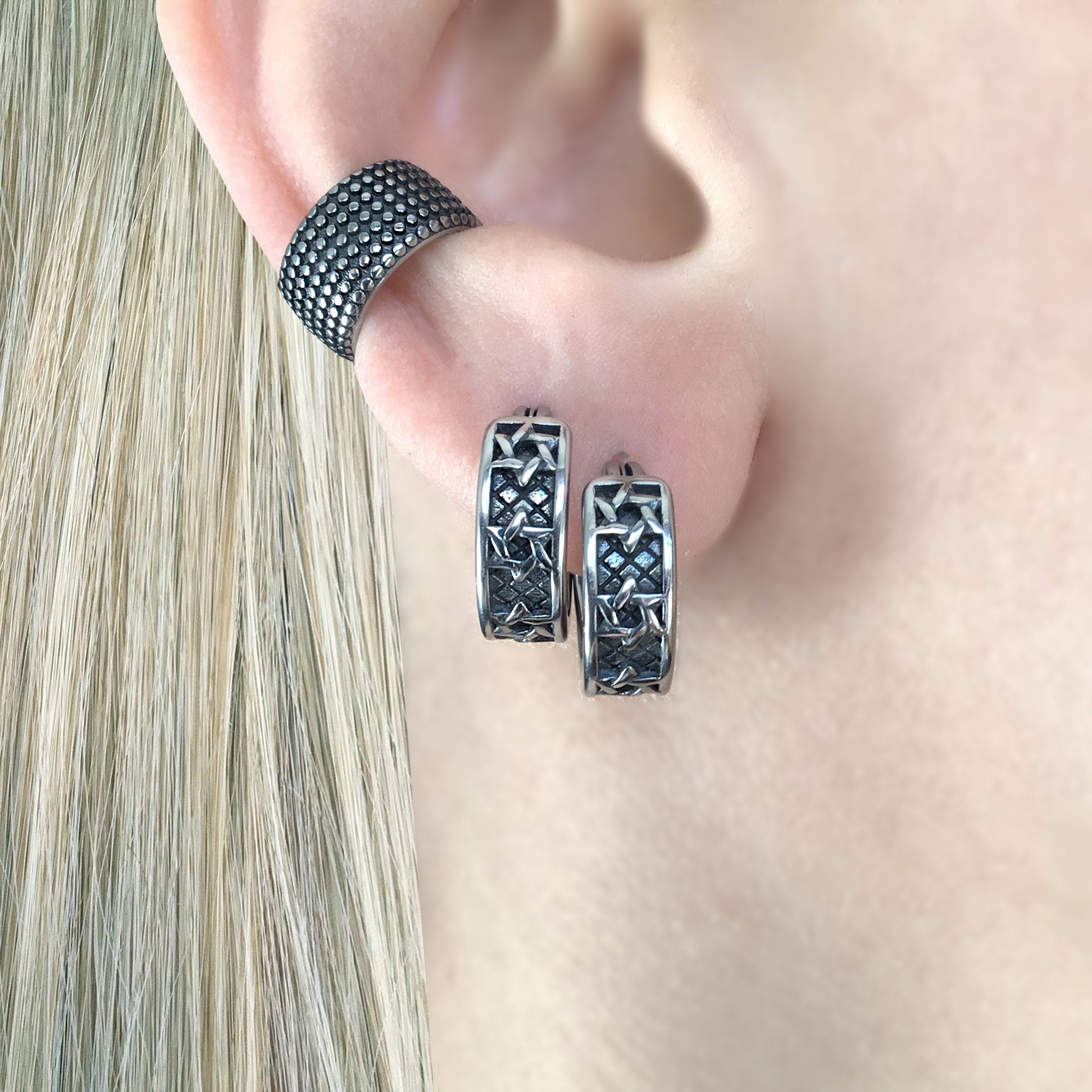 STAR OF DAVID HOOP EARRINGS