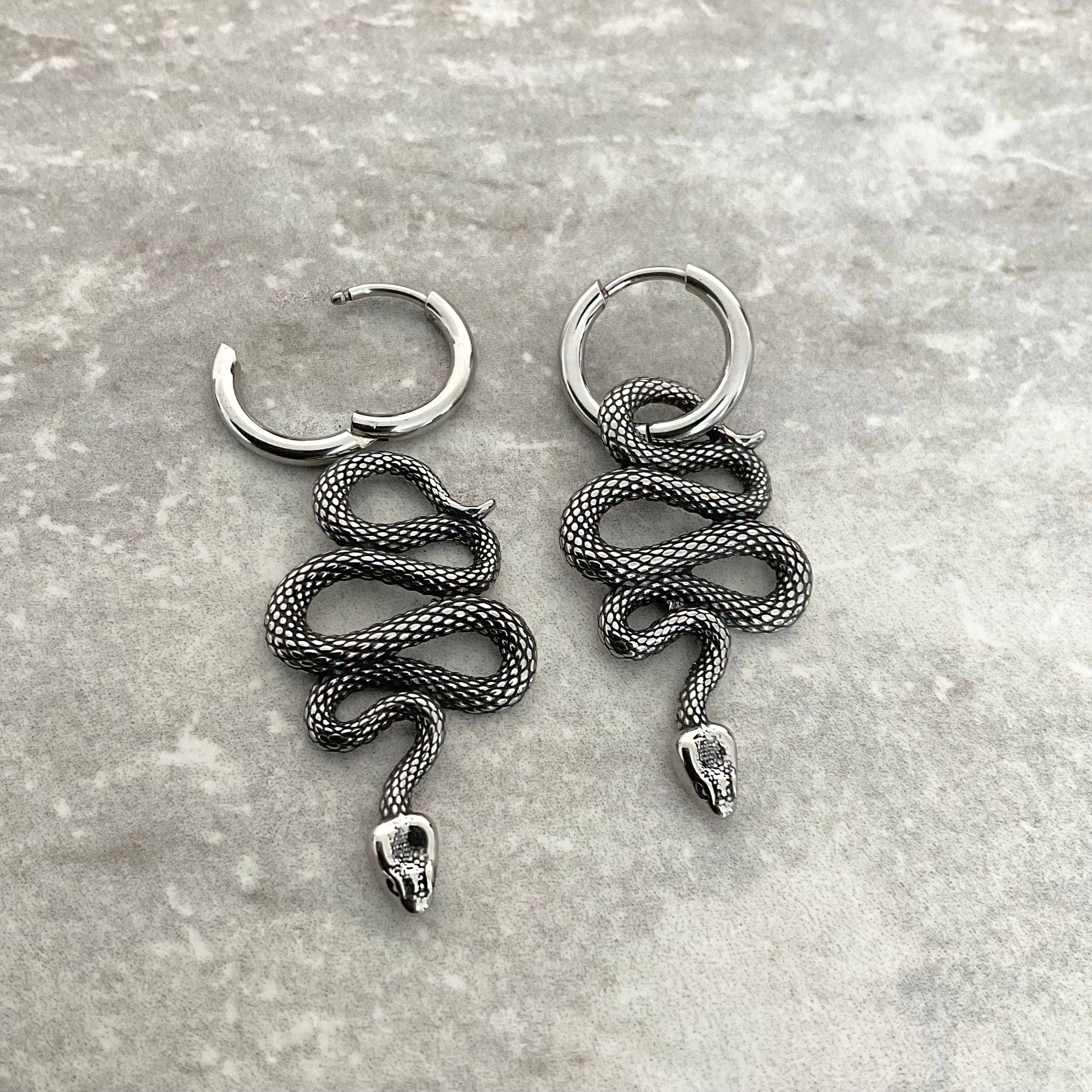 SNAKE HOOP EARRINGS