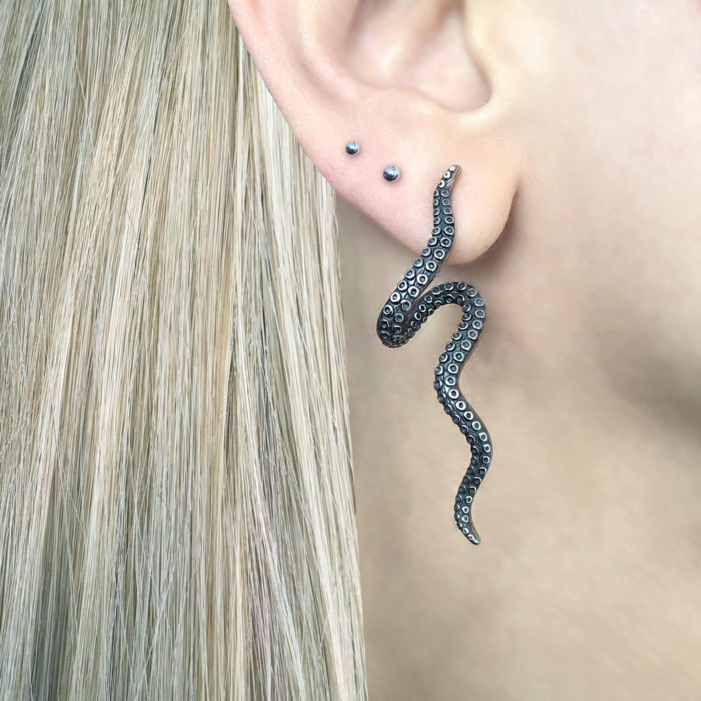 OCTOPUS TENTACLE LONG EARRINGS
