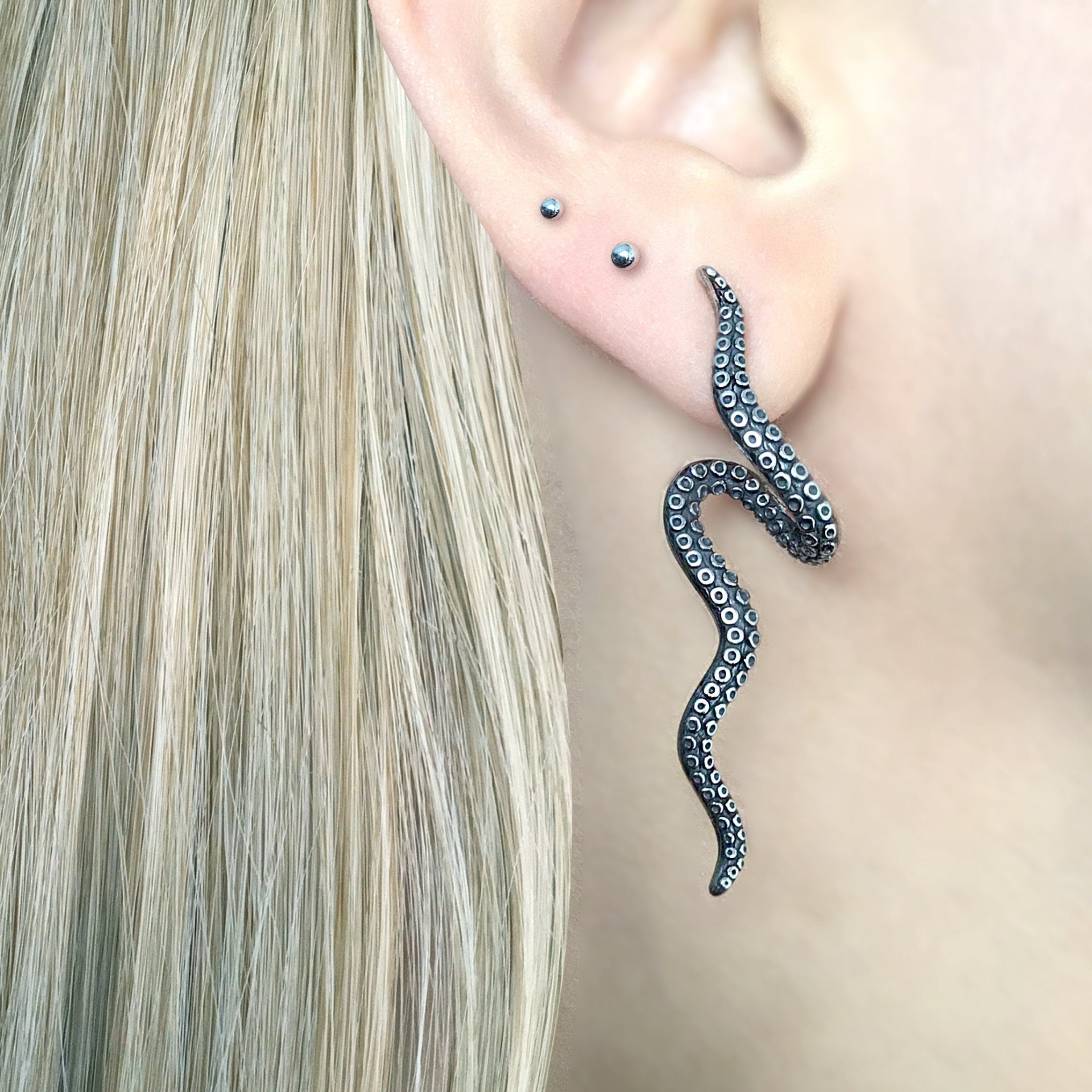 OCTOPUS TENTACLE LONG EARRINGS