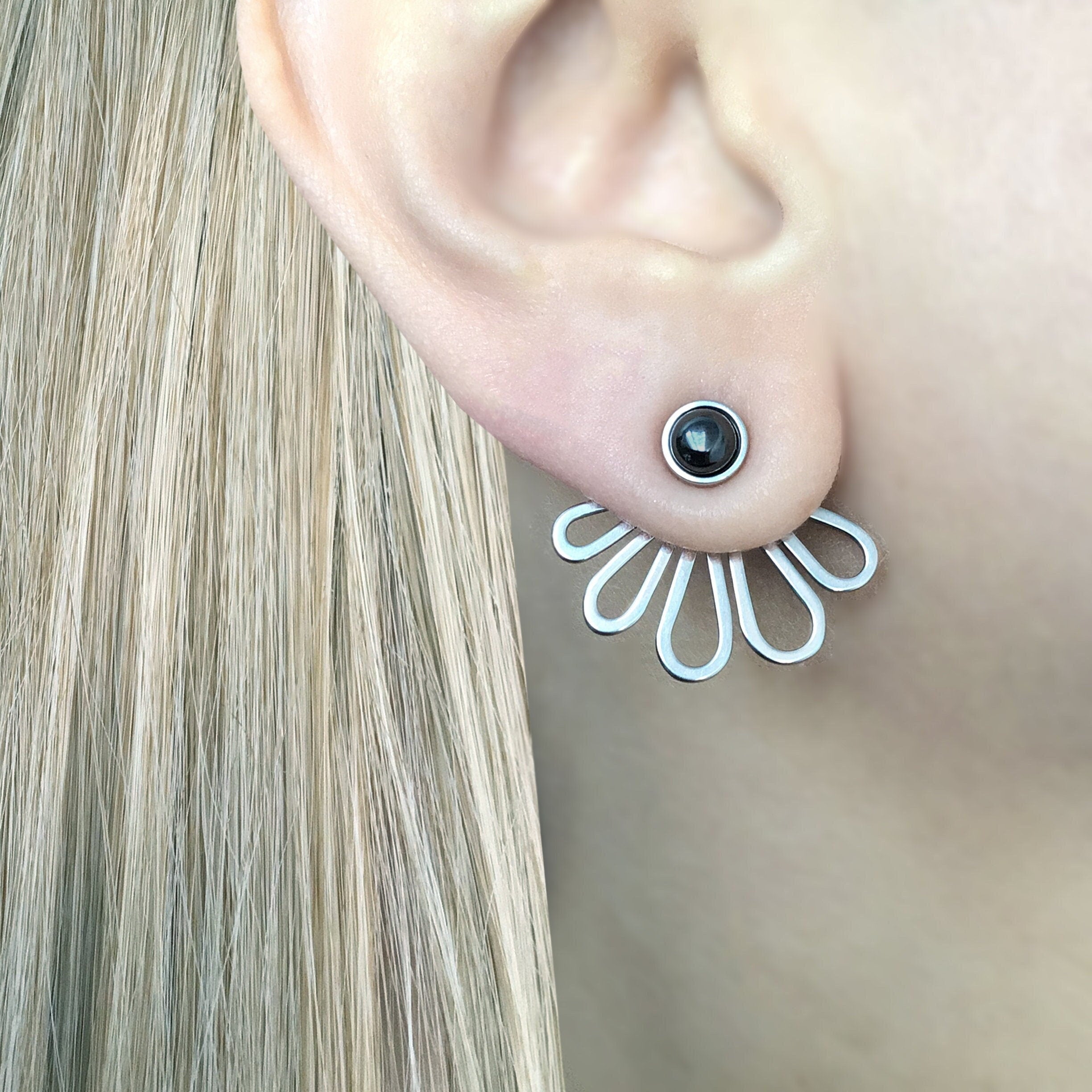 FLOWER EAR JACKET EARRINGS