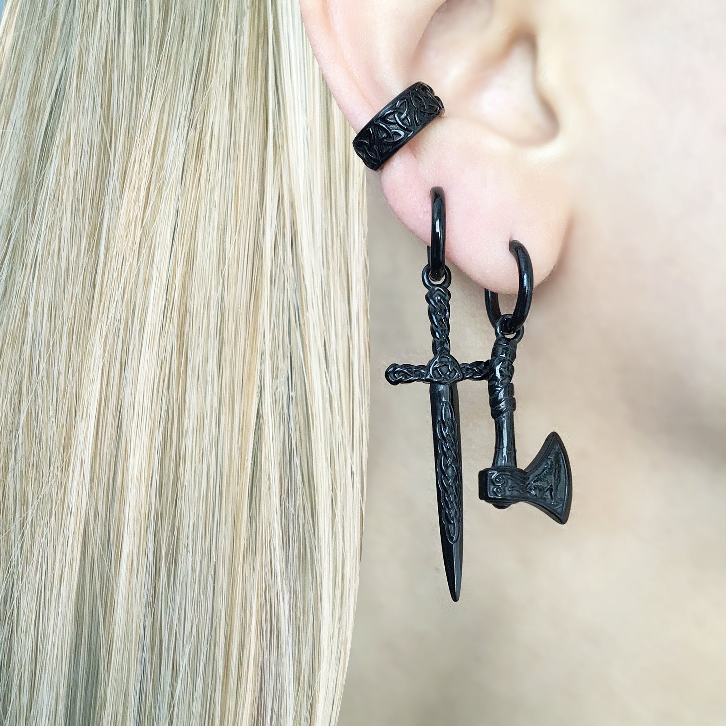 AXE HOOPS EARRINGS