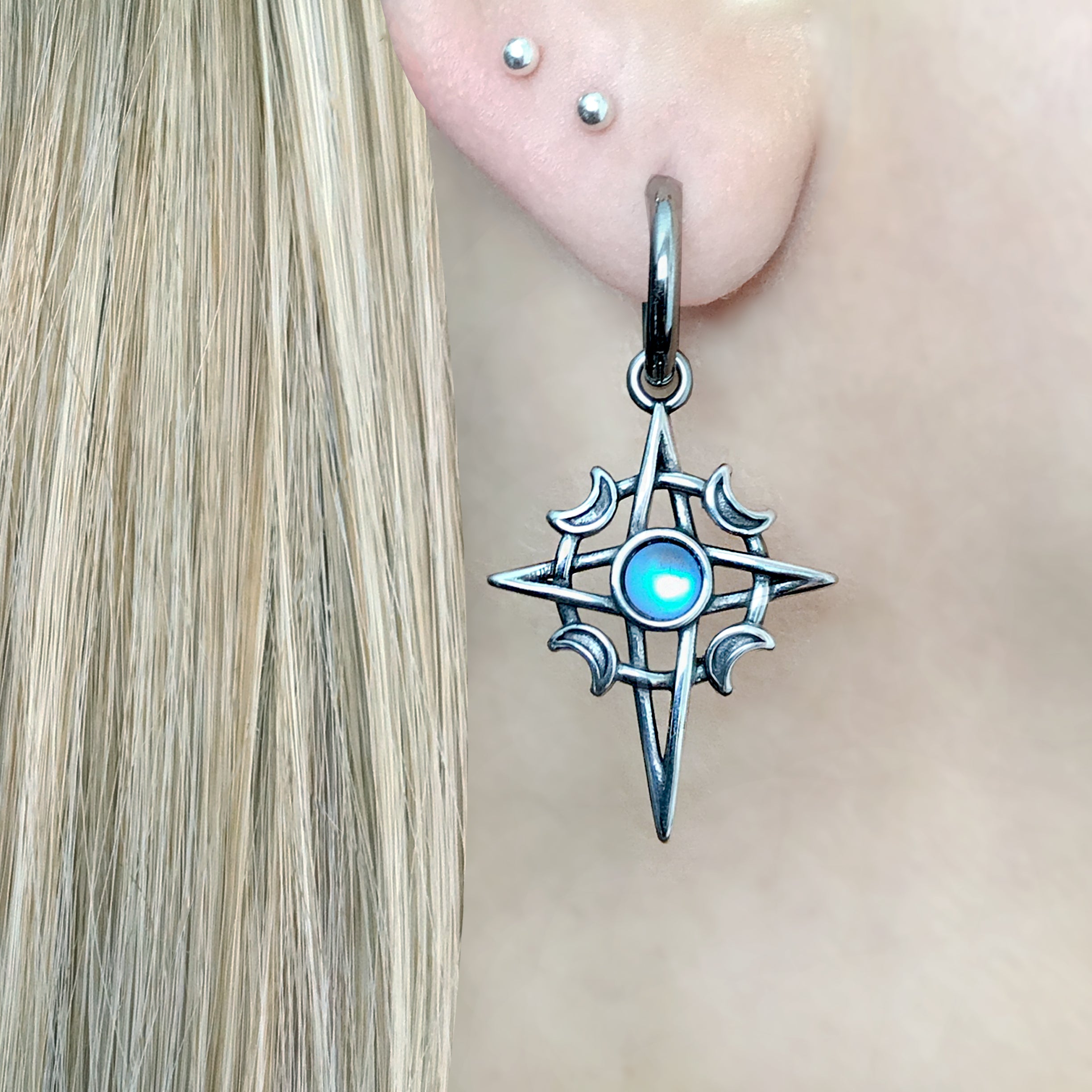 LUNA STARBURST HOOP EARRINGS