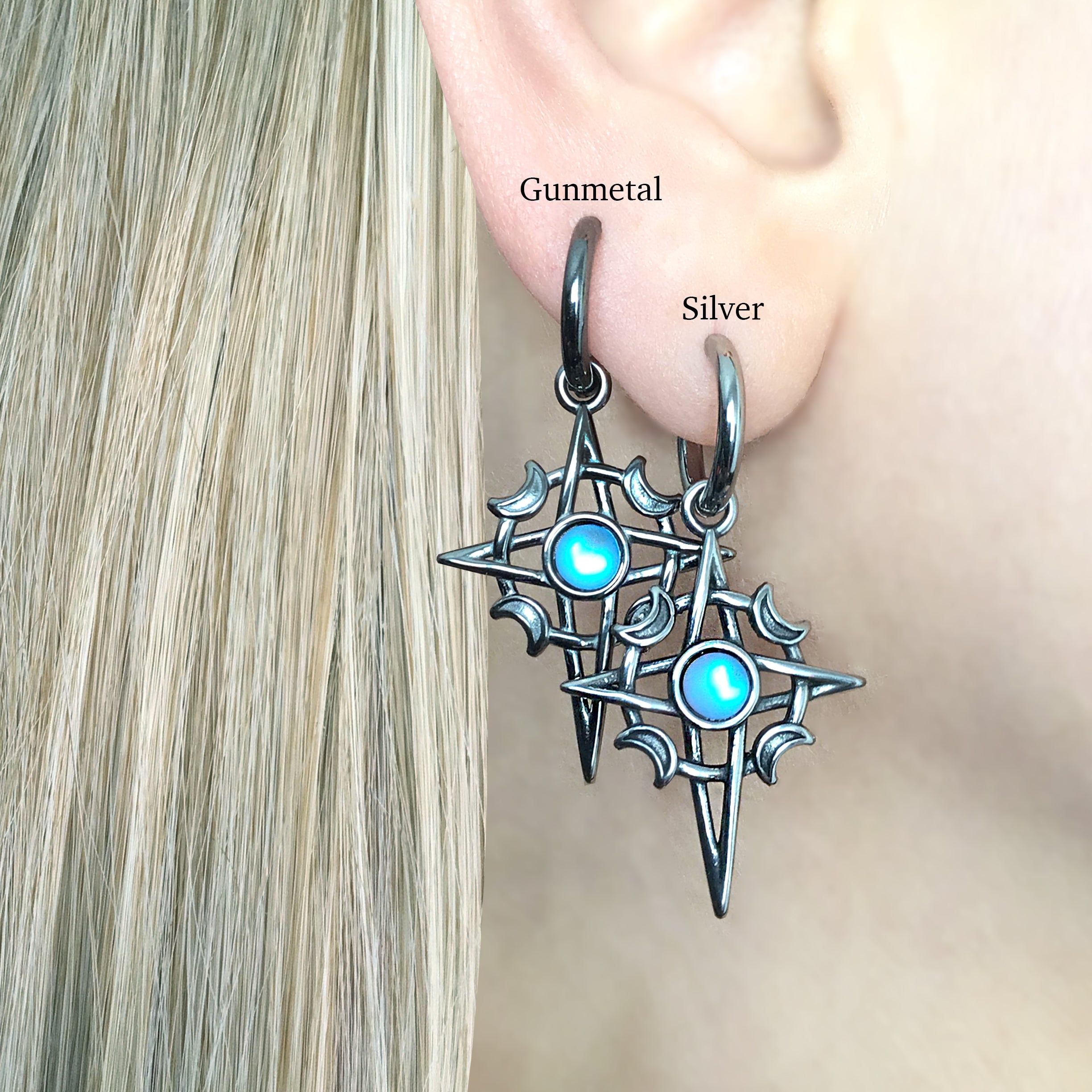 LUNA STARBURST HOOP EARRINGS