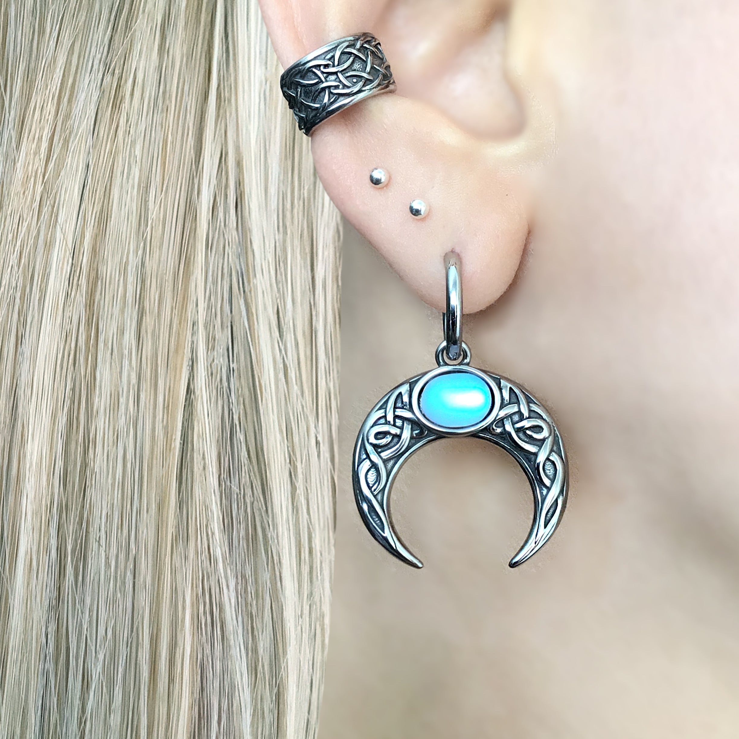 CELTIC BLUE MOON HOOPS