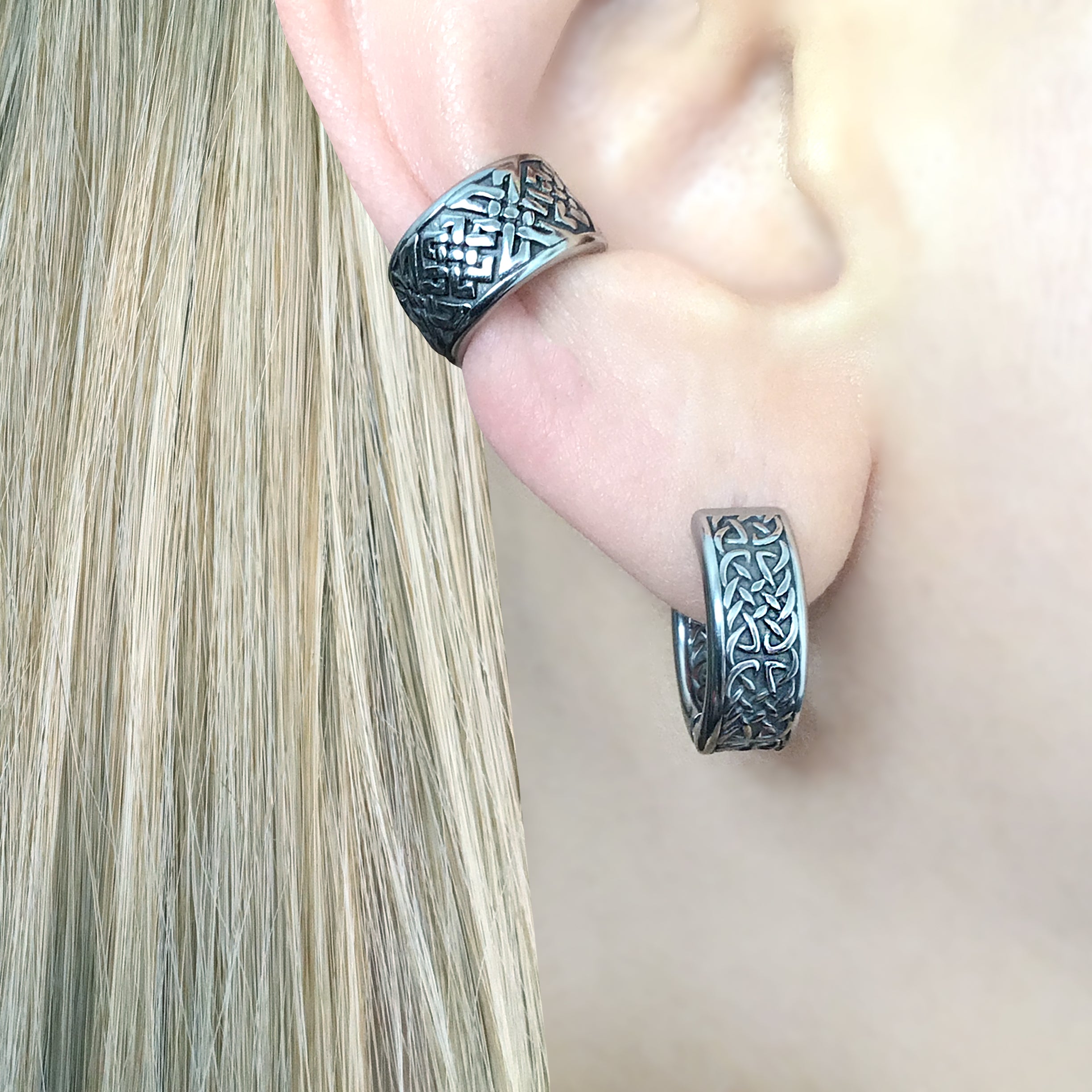 CELTIC DOUBLE BRAID HOOP EARRINGS