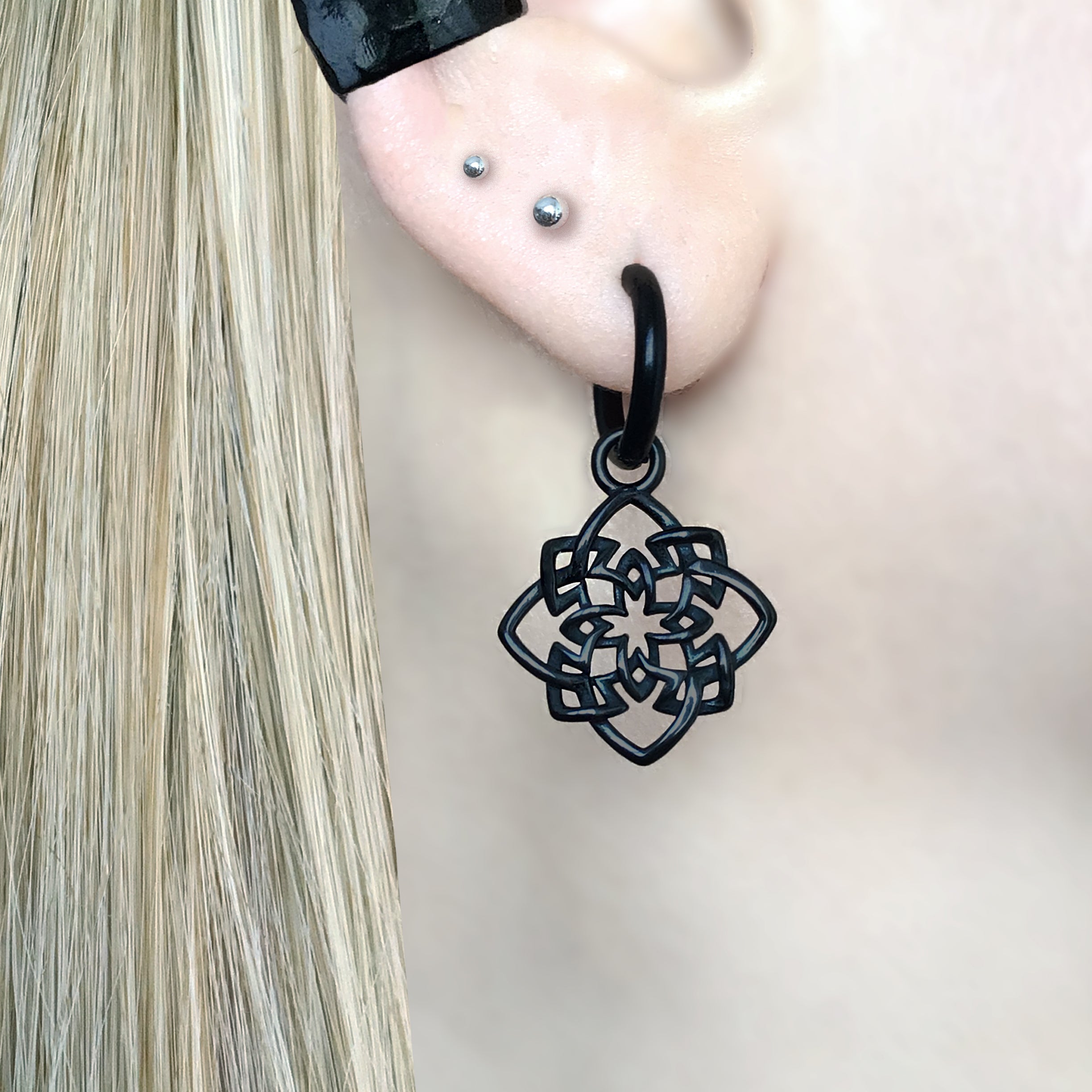 Celtic Knot charm hoops