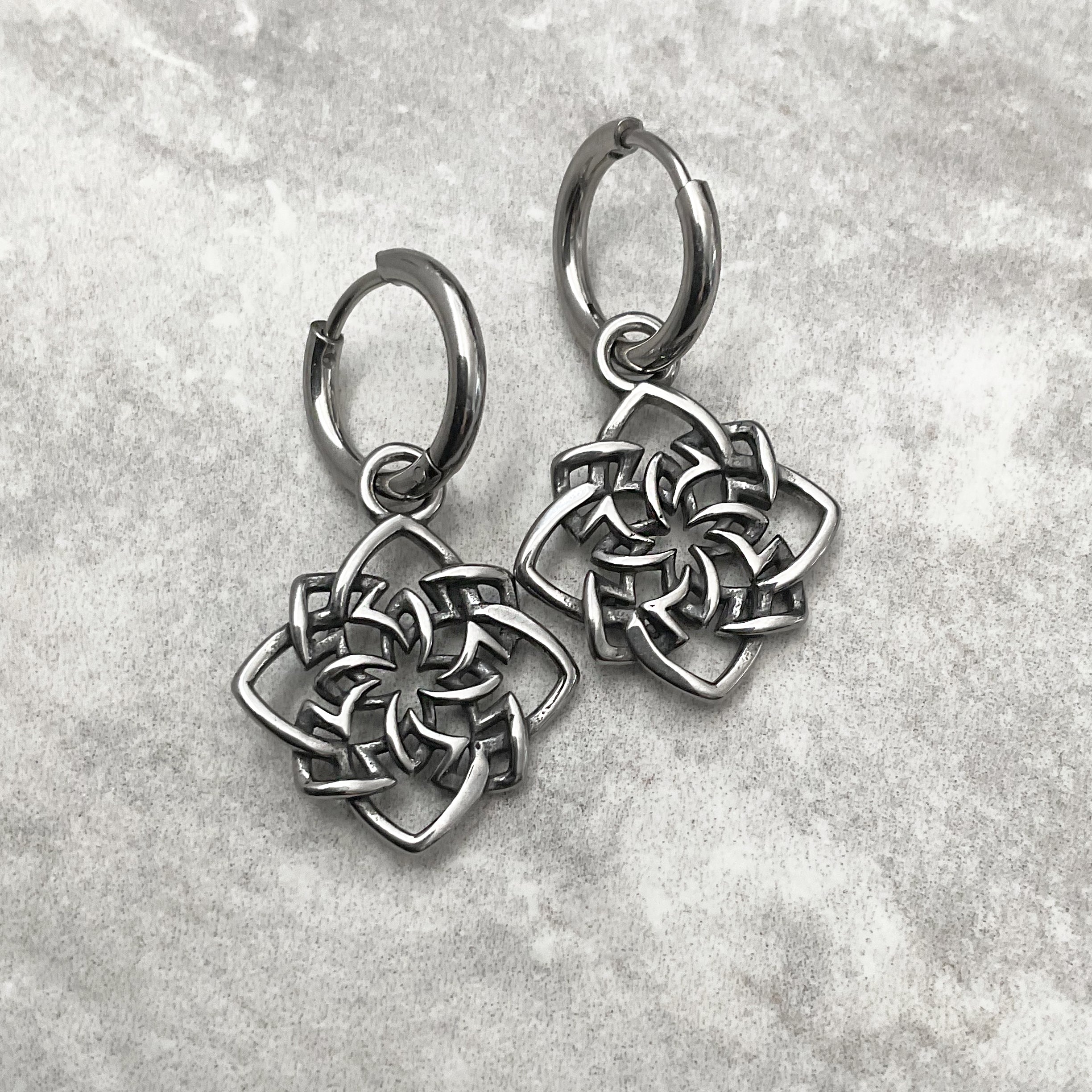 Celtic Knot charm hoops