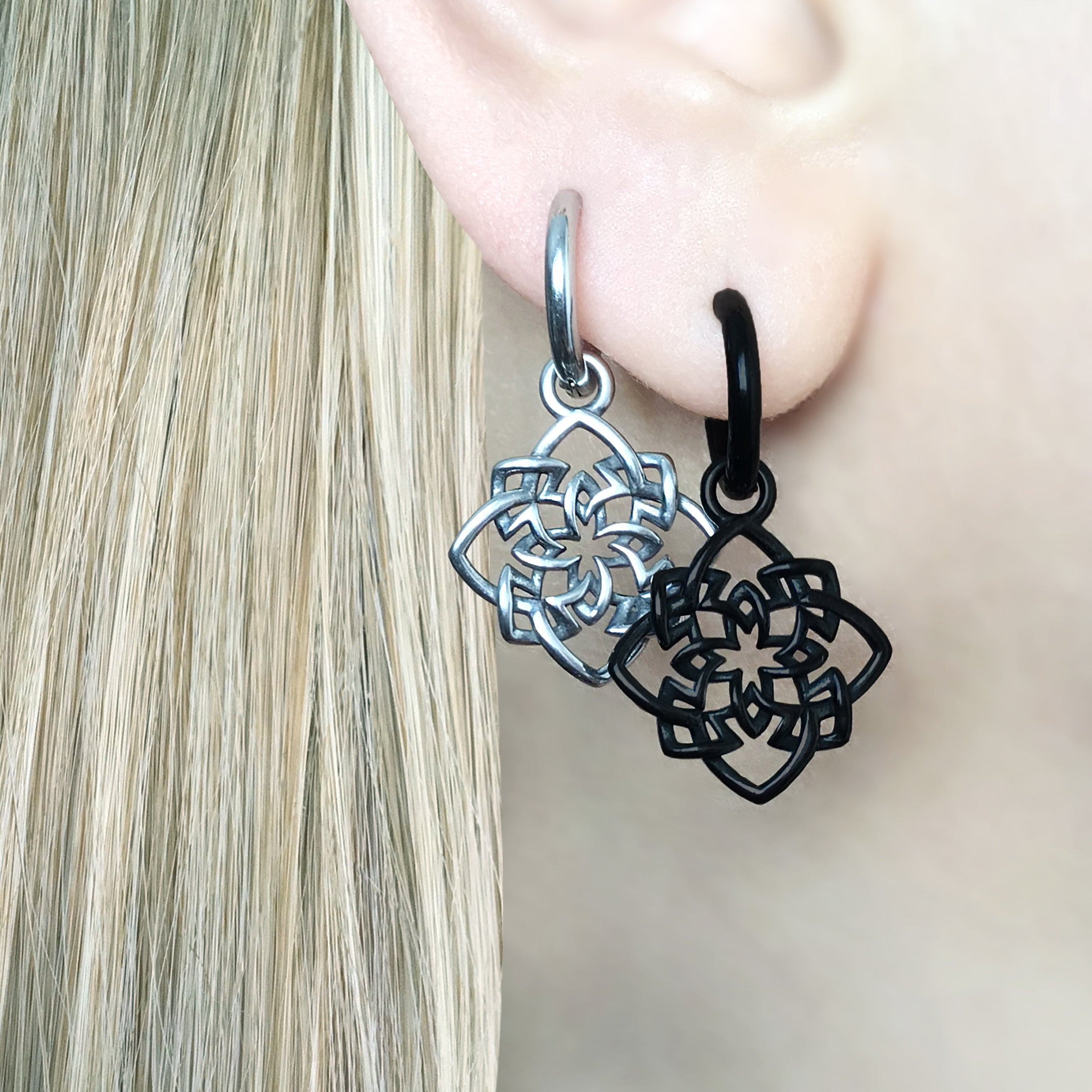 Celtic Knot charm hoops