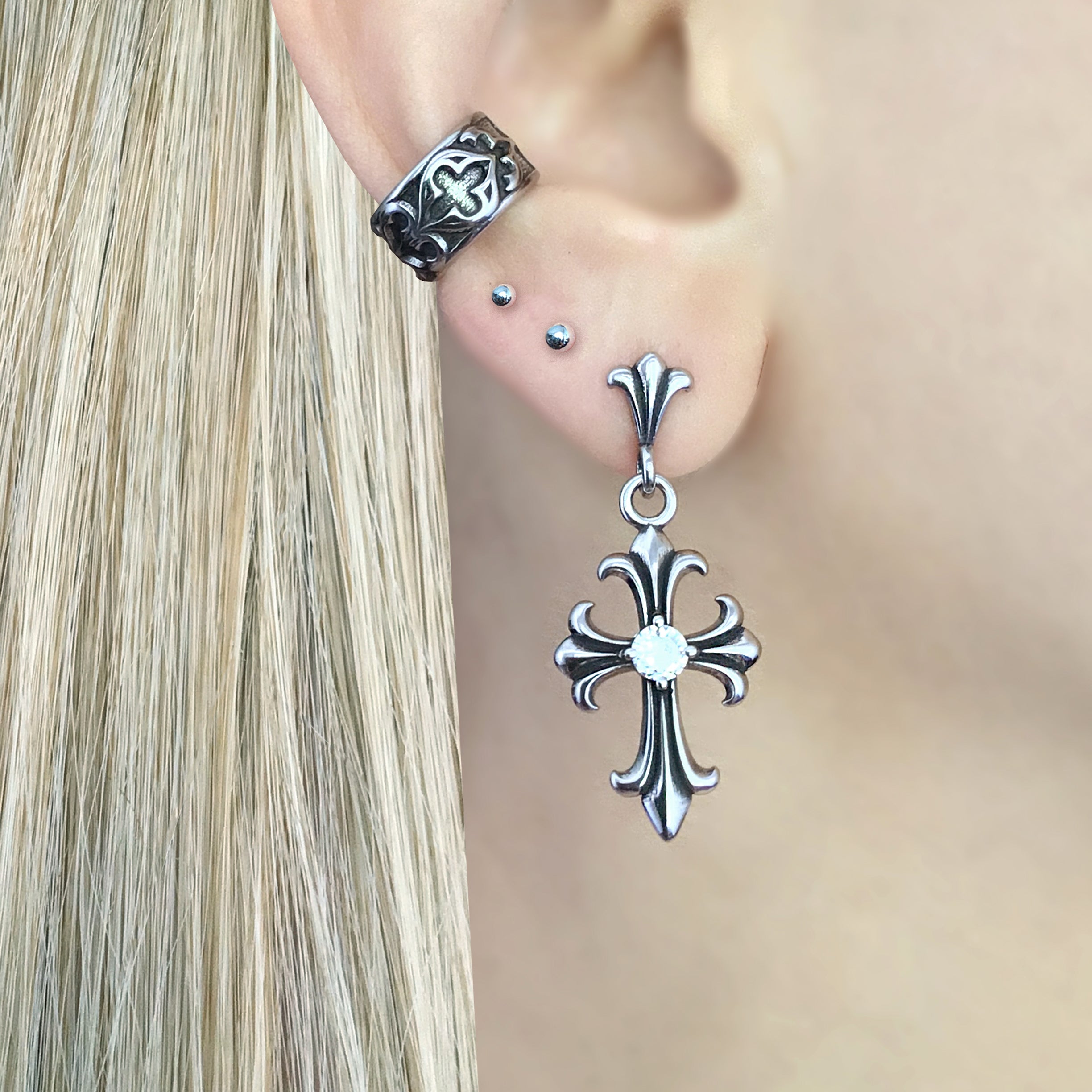 GOTHIC CROSS EARRINGS