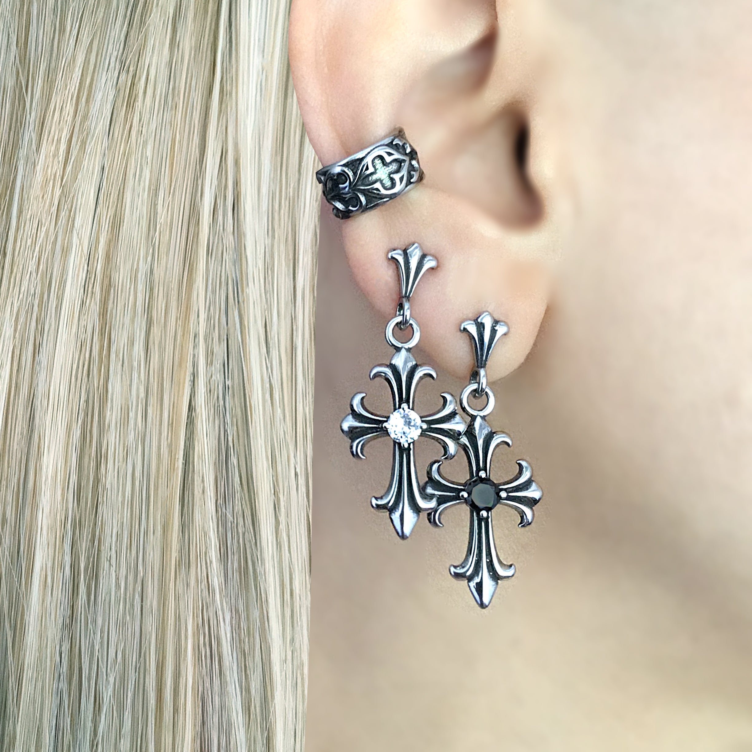 GOTHIC CROSS EARRINGS