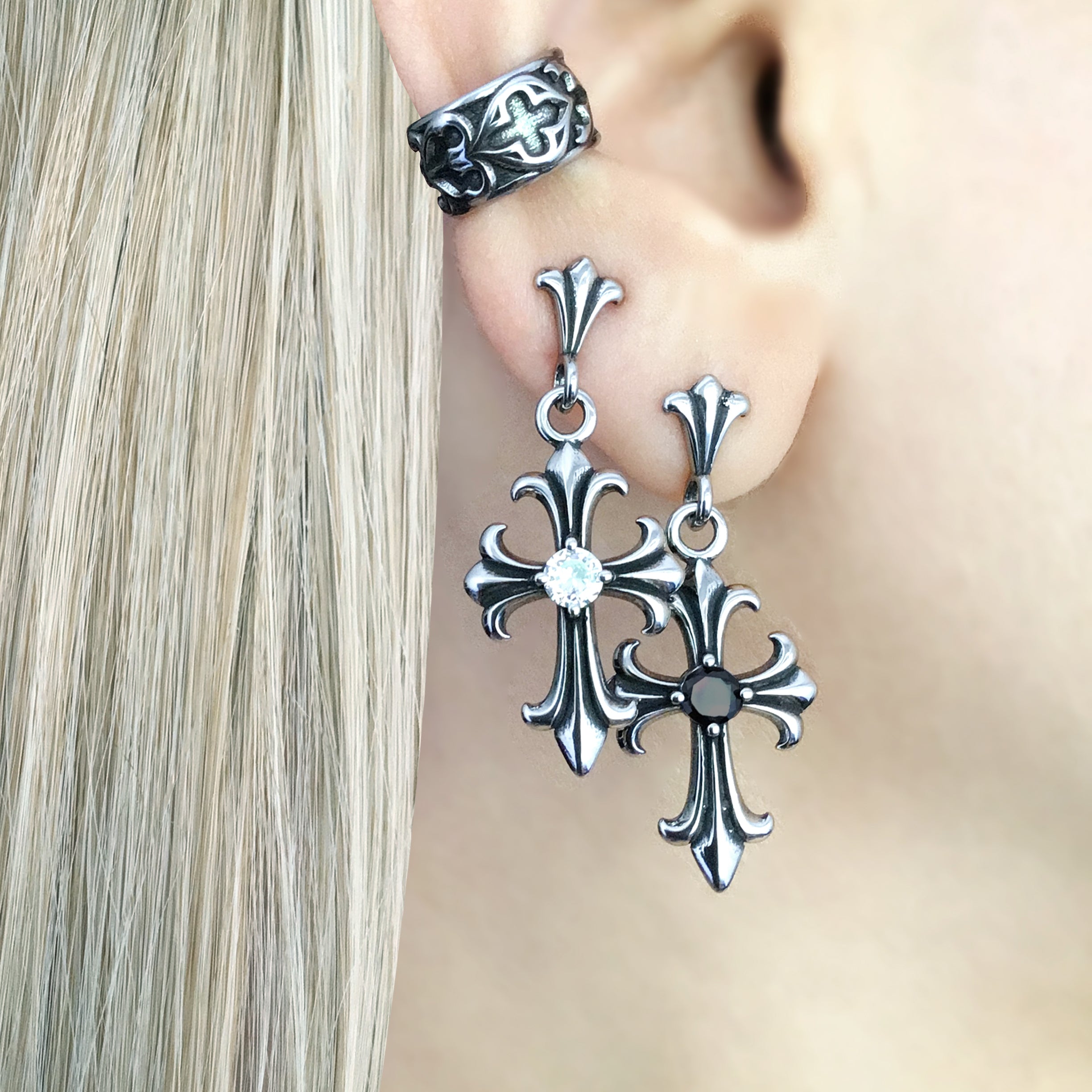 GOTHIC CROSS EARRINGS