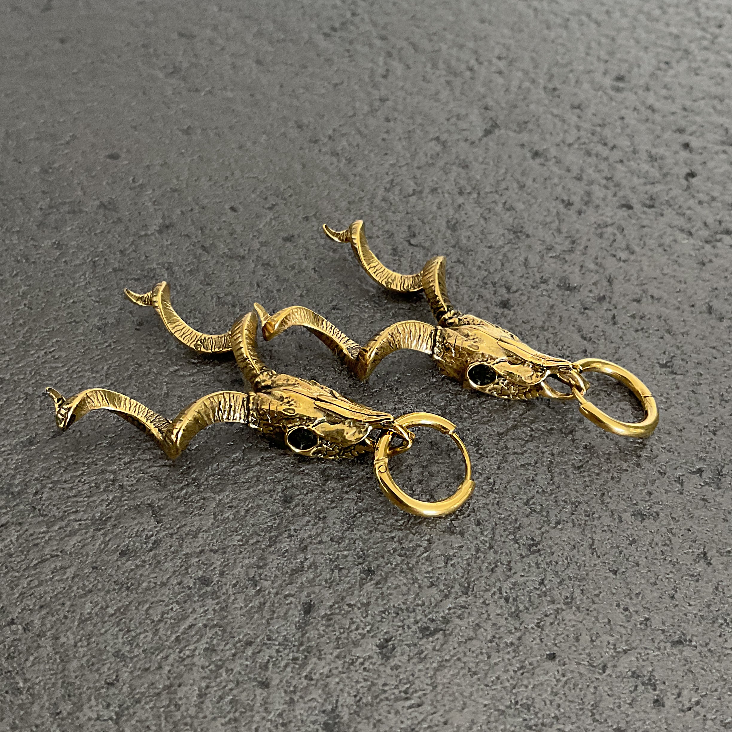 KUDU SKULL HOOP EARRINGS