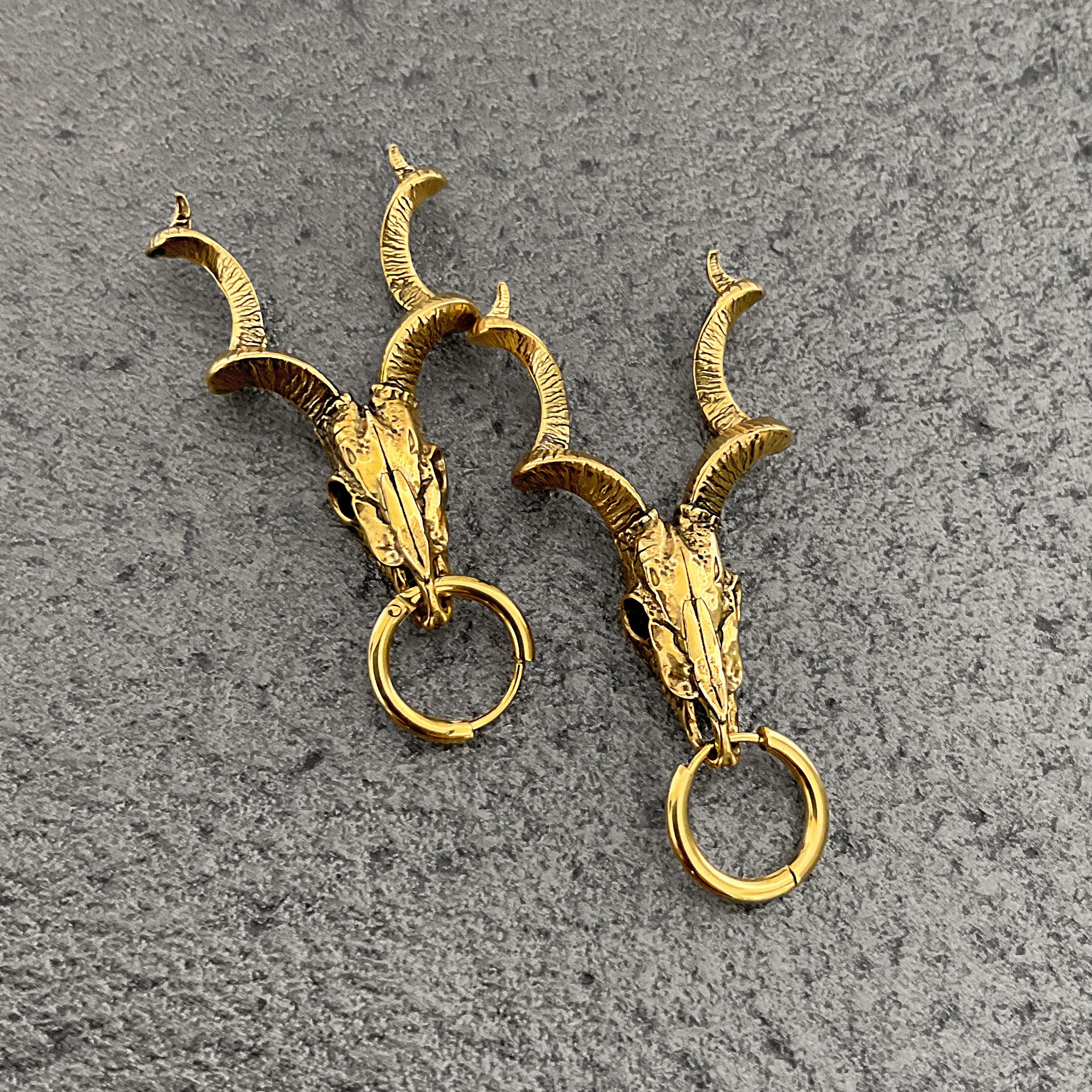 KUDU SKULL HOOP EARRINGS